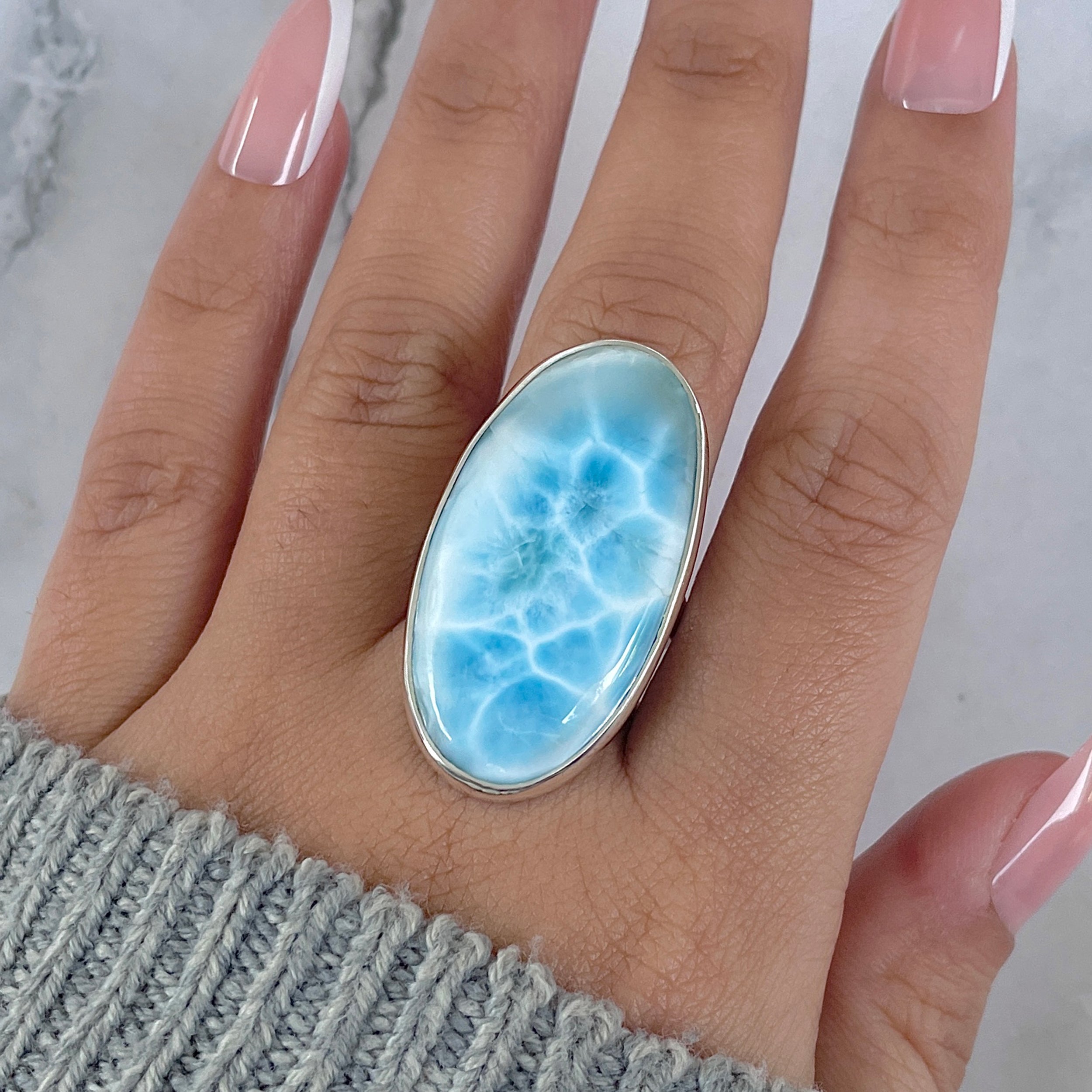 Larimar Adjustable Ring-(LAR-R-1412.)