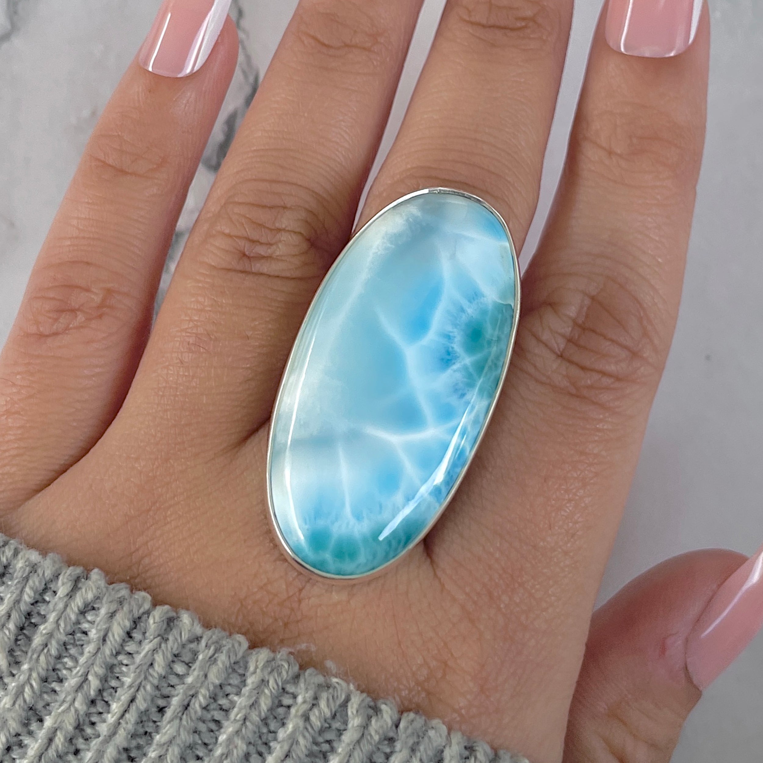 Larimar Adjustable Ring-(LAR-R-1413.)