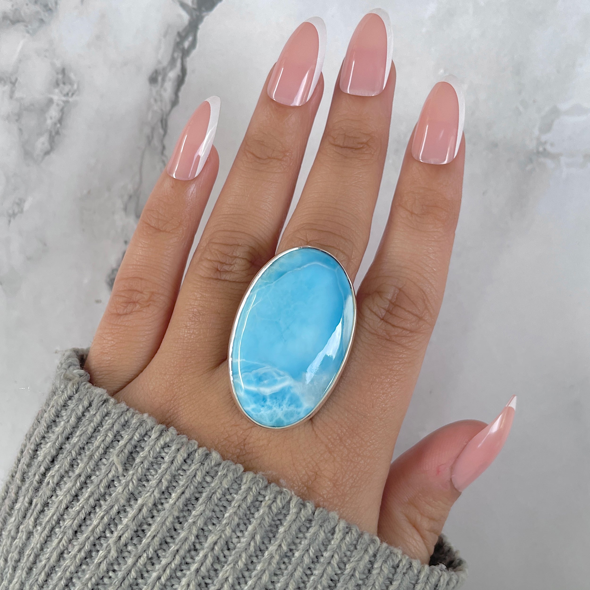 Larimar Adjustable Ring-(LAR-R-1414.)