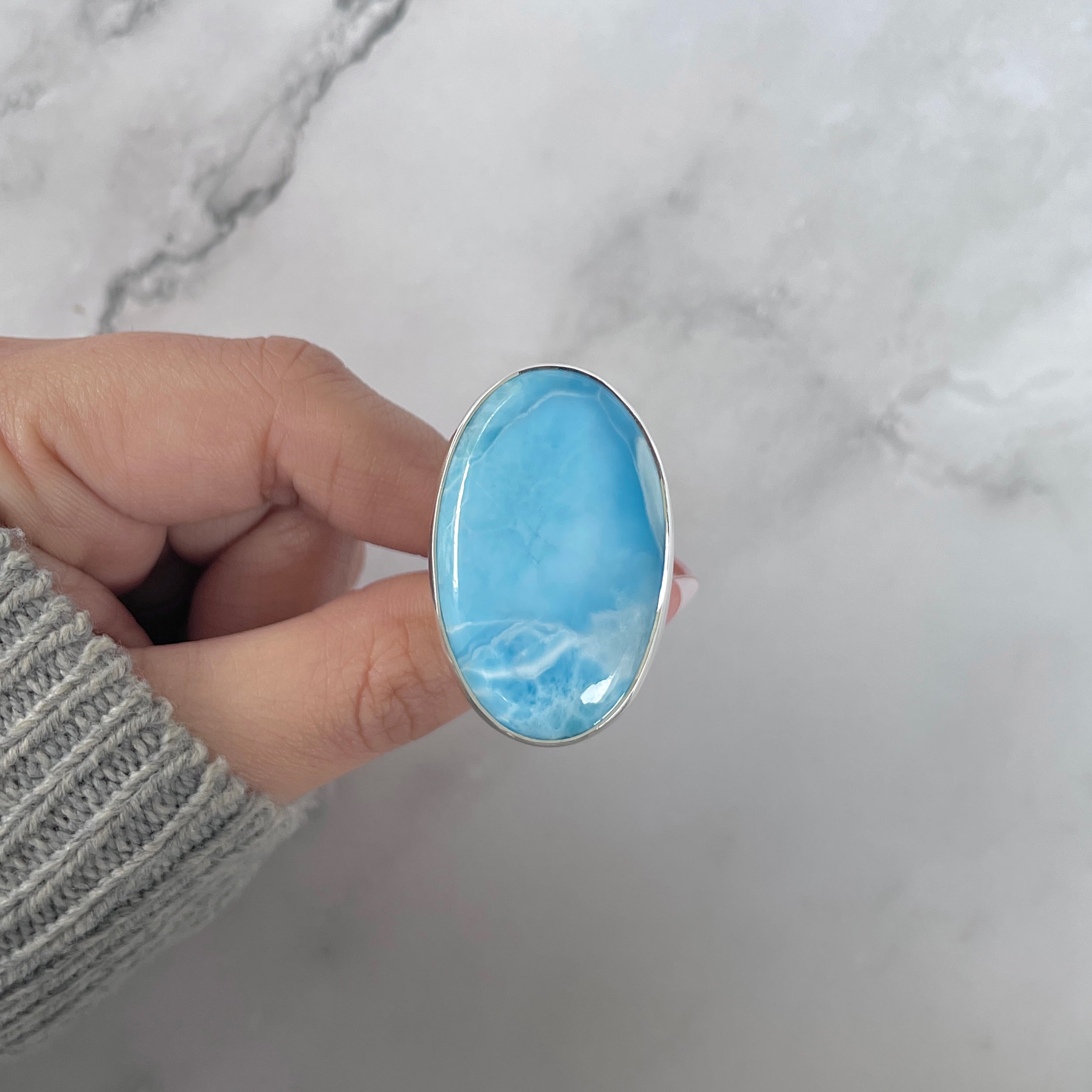 Larimar Adjustable Ring-(LAR-R-1414.)