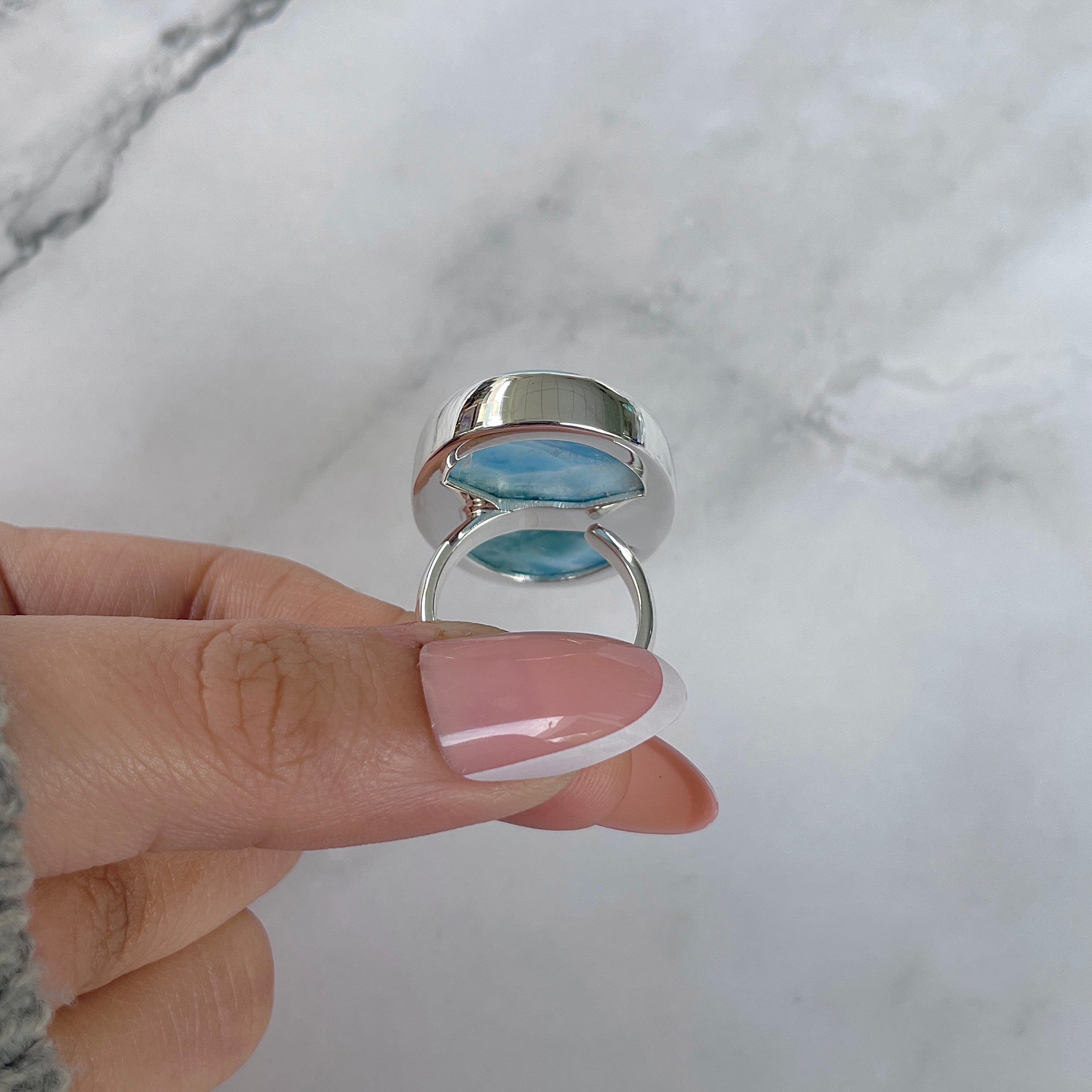 Larimar Adjustable Ring-(LAR-R-1414.)