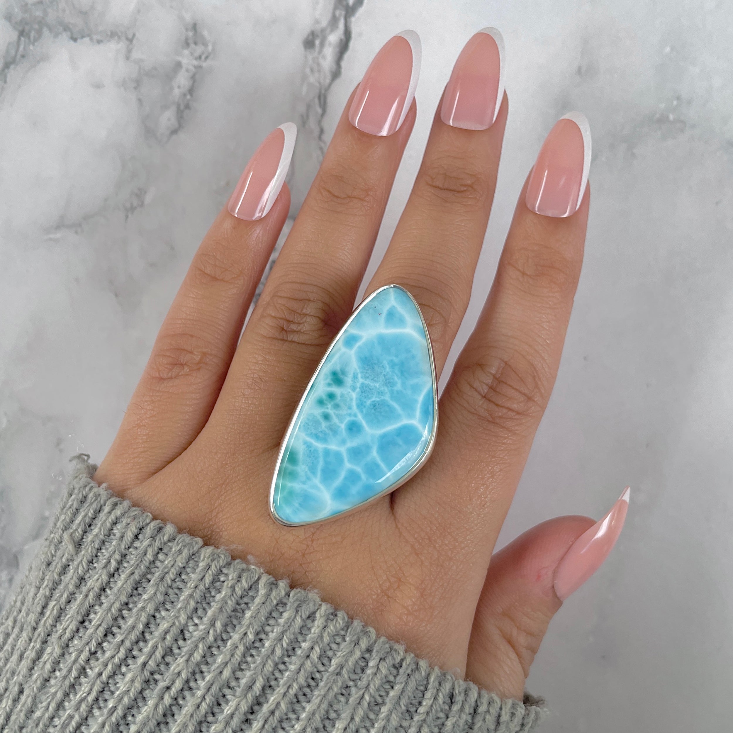 Larimar Adjustable Ring-(LAR-R-1415.)