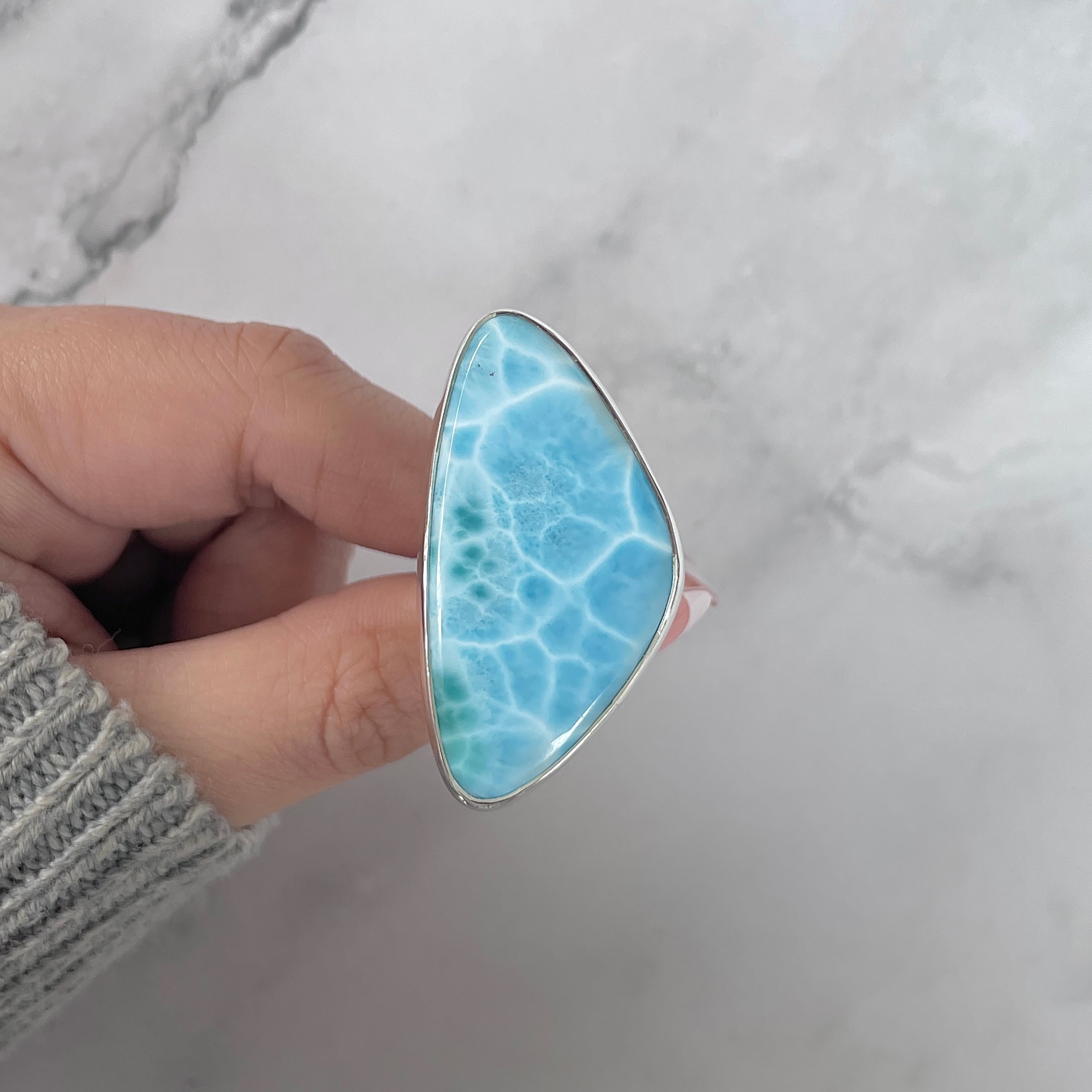Larimar Adjustable Ring-(LAR-R-1415.)
