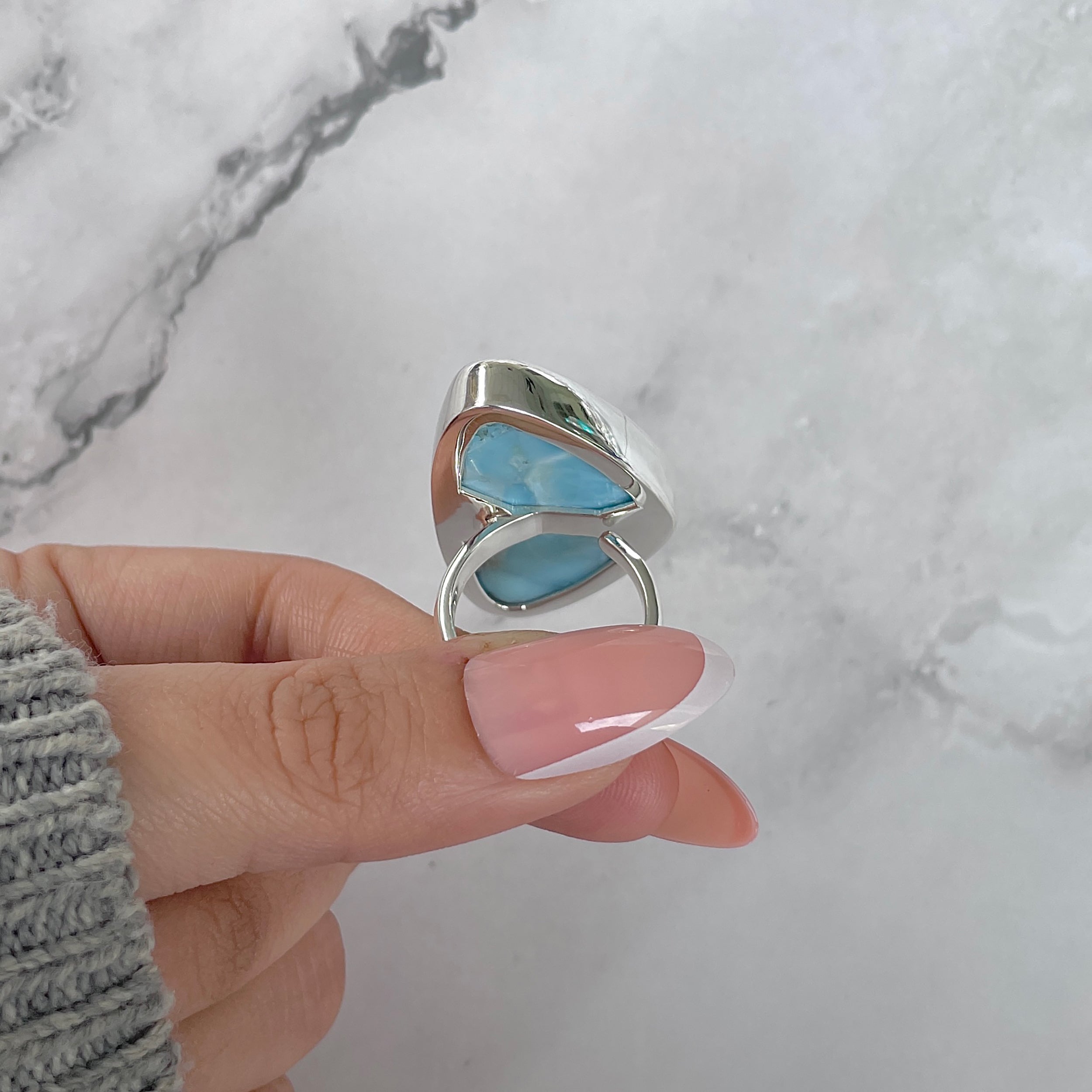Larimar Adjustable Ring-(LAR-R-1415.)