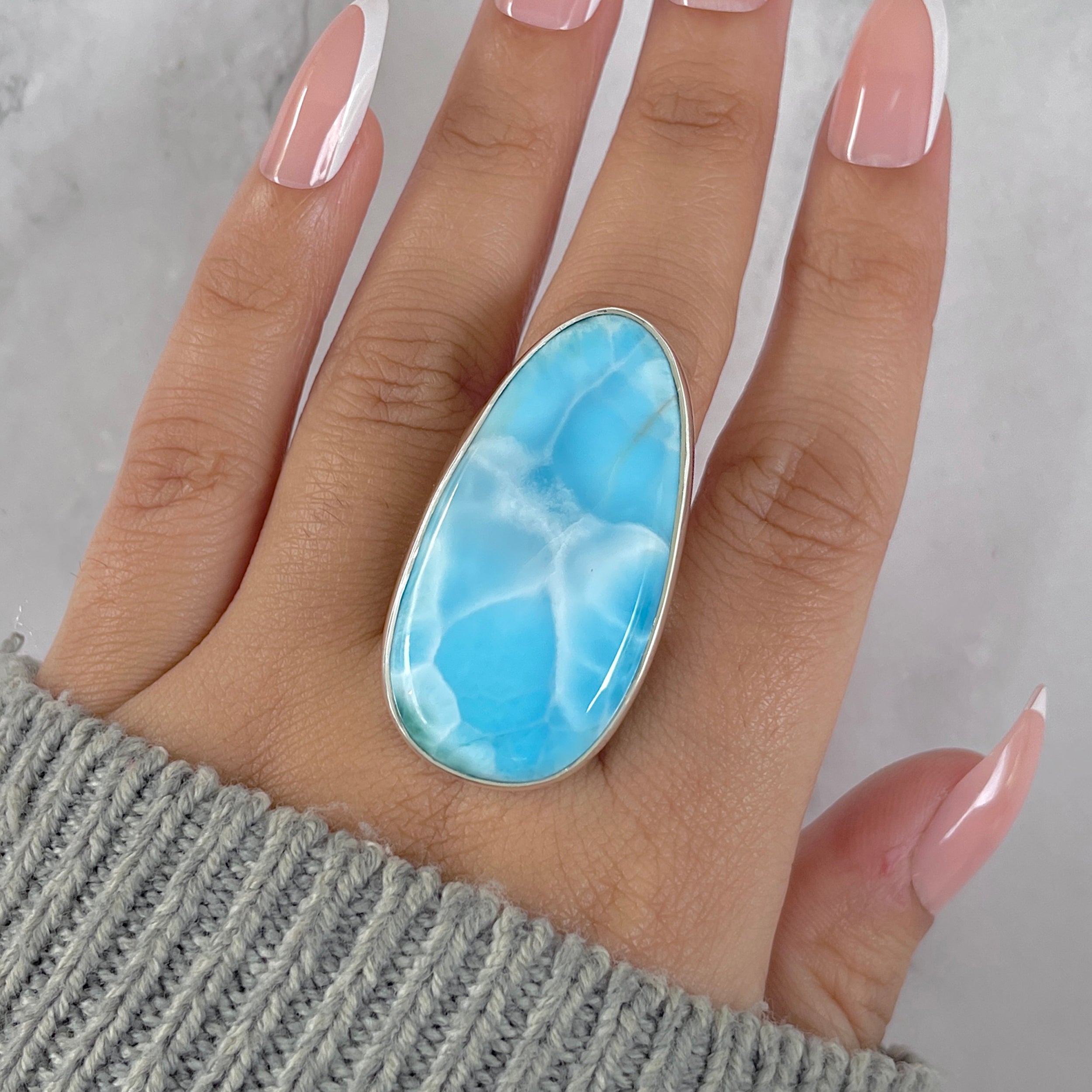 Larimar Adjustable Ring-(LAR-R-1416.)