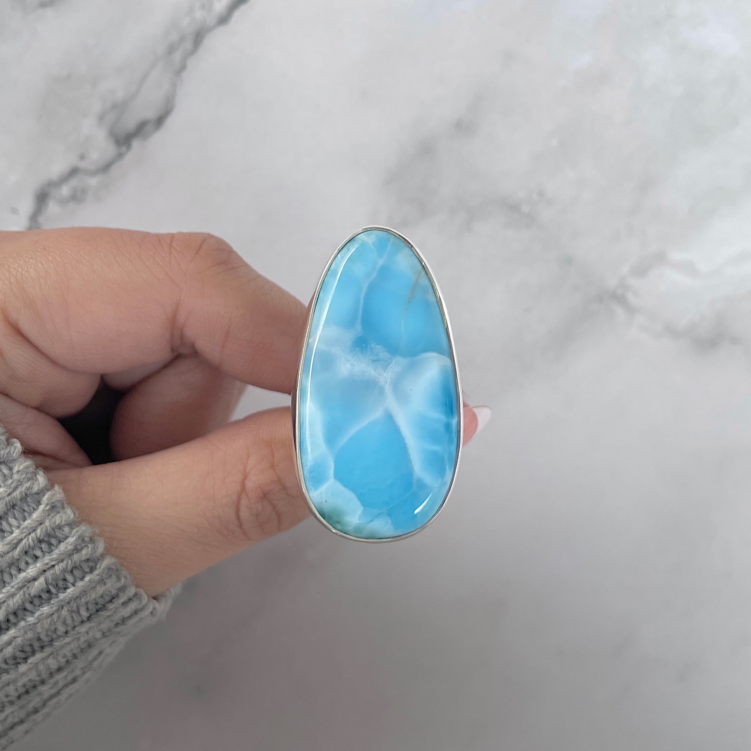 Larimar Adjustable Ring-(LAR-R-1416.)