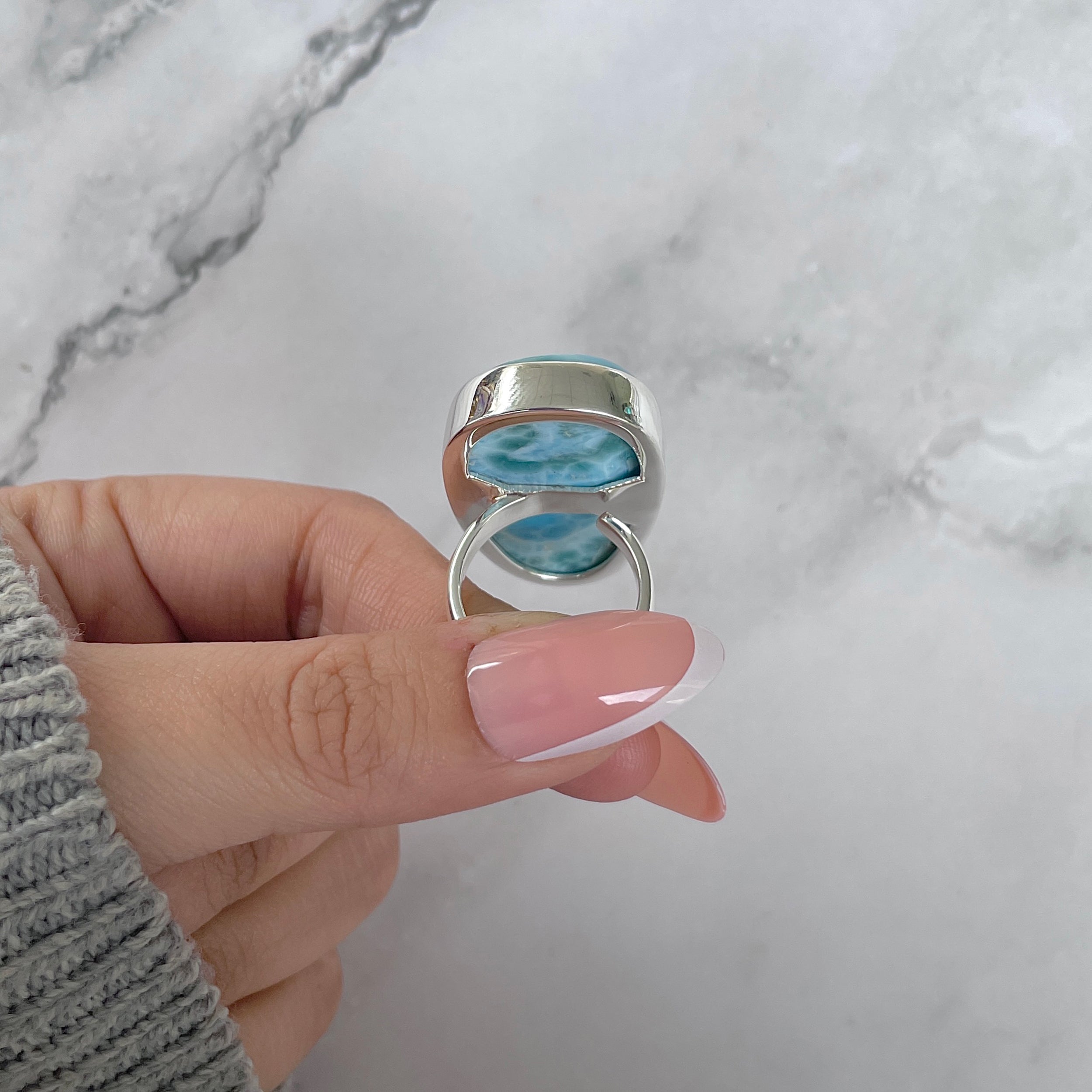 Larimar Adjustable Ring-(LAR-R-1416.)