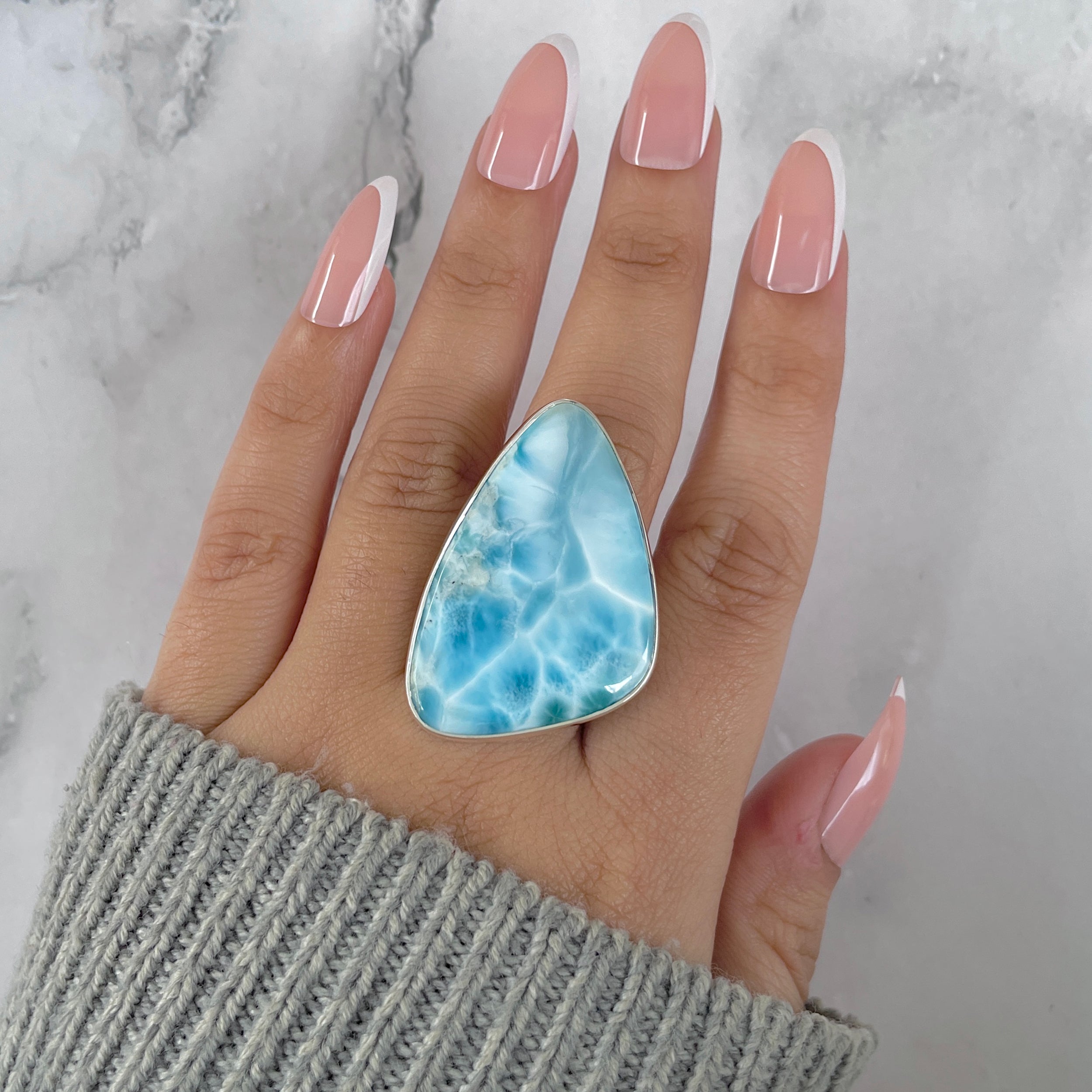 Larimar Adjustable Ring-(LAR-R-1417.)