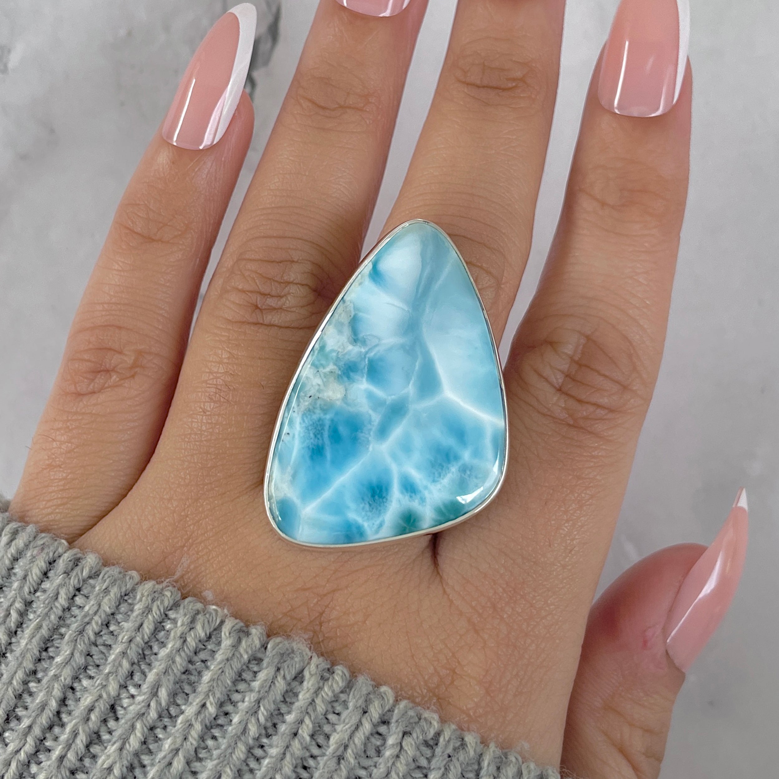 Larimar Adjustable Ring-(LAR-R-1417.)