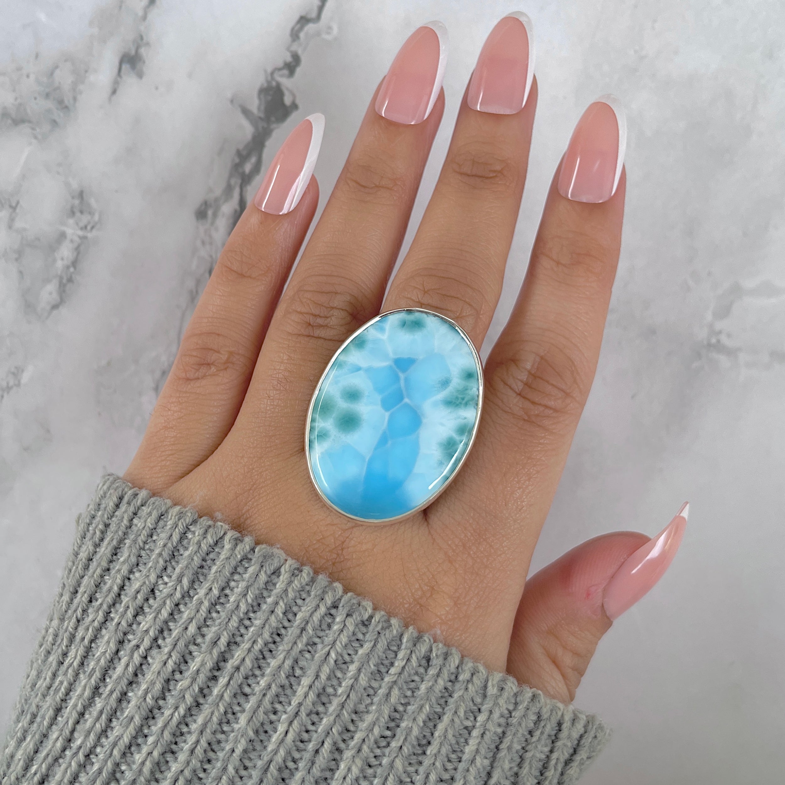 Larimar Adjustable Ring-(LAR-R-1418.)
