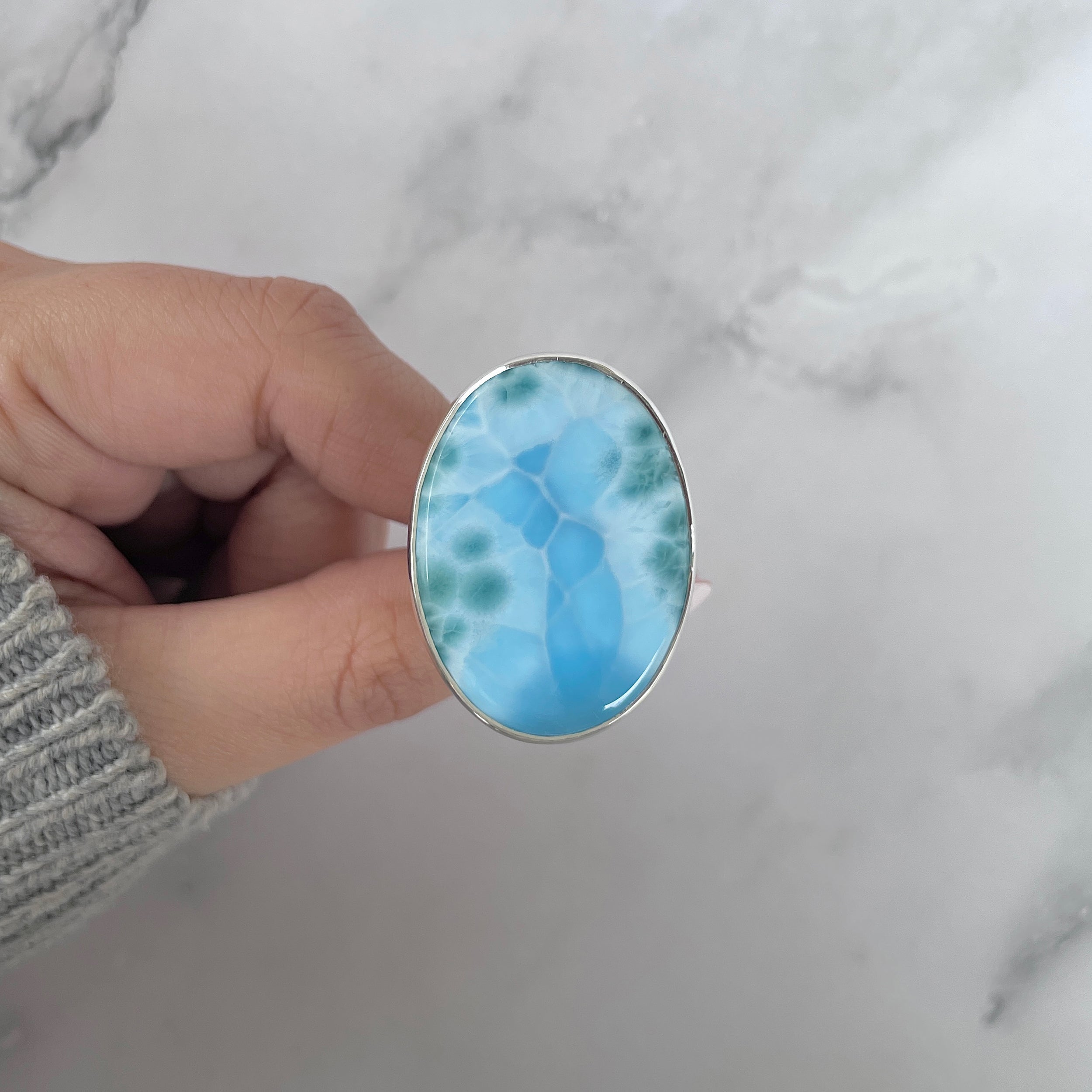 Larimar Adjustable Ring-(LAR-R-1418.)
