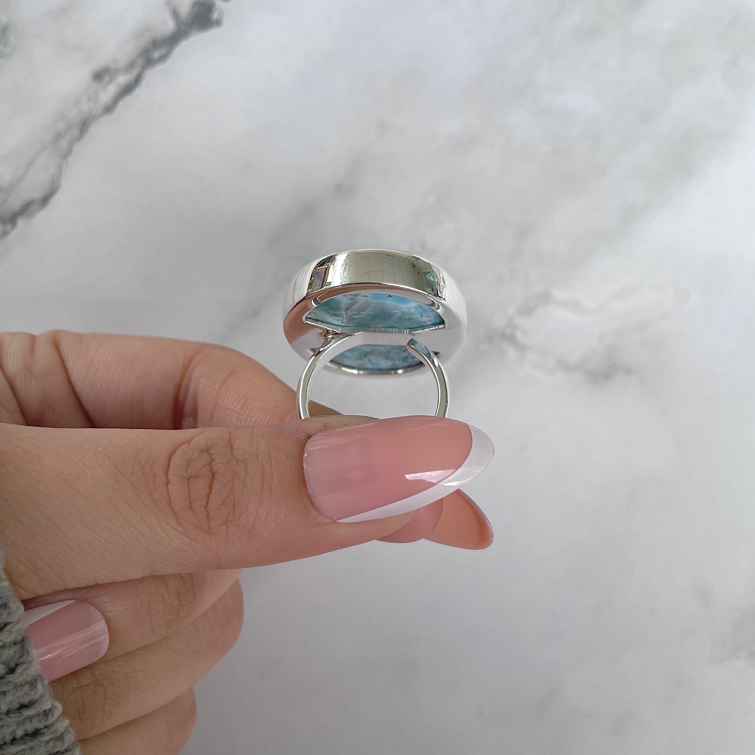 Larimar Adjustable Ring-(LAR-R-1418.)
