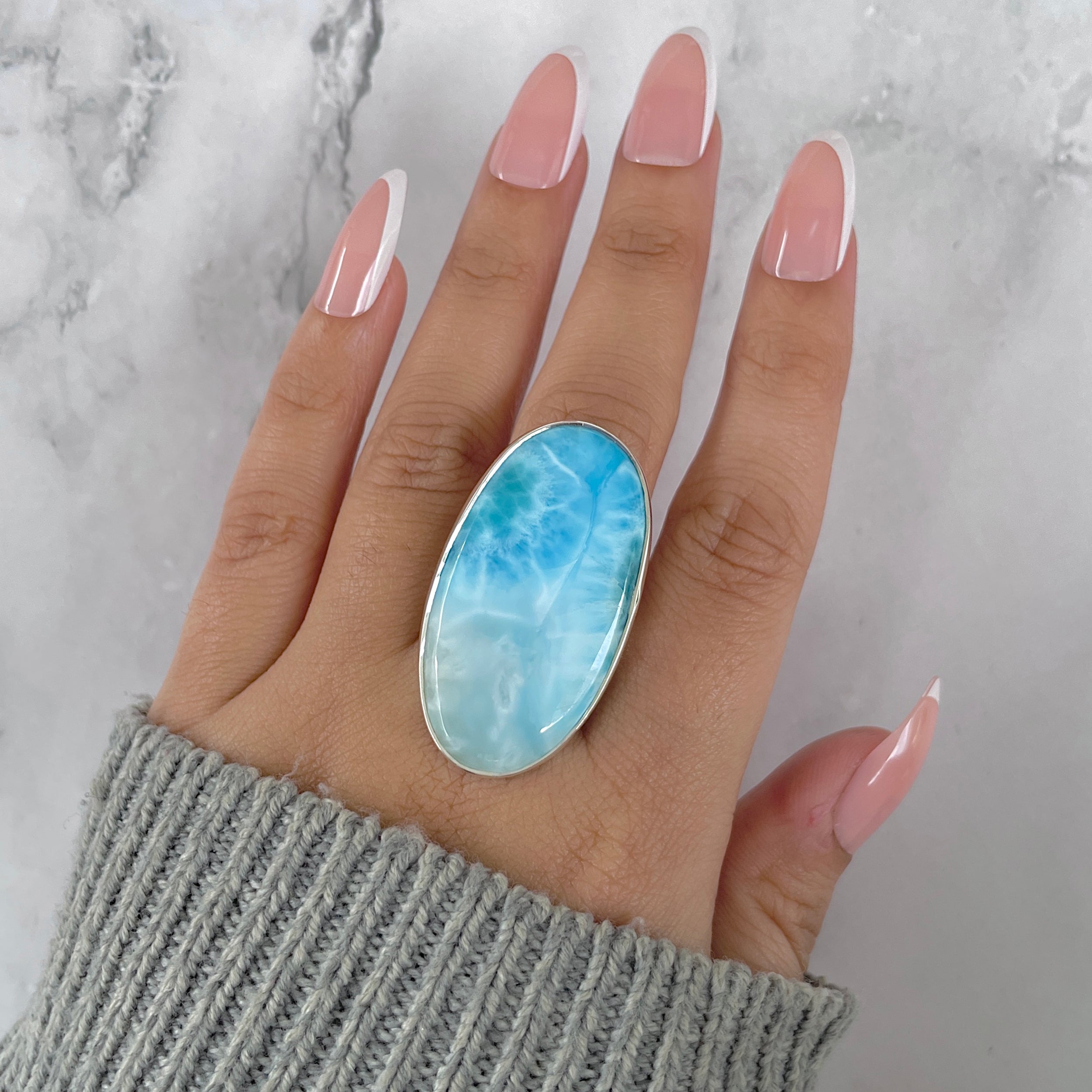 Larimar Adjustable Ring-(LAR-R-1419.)