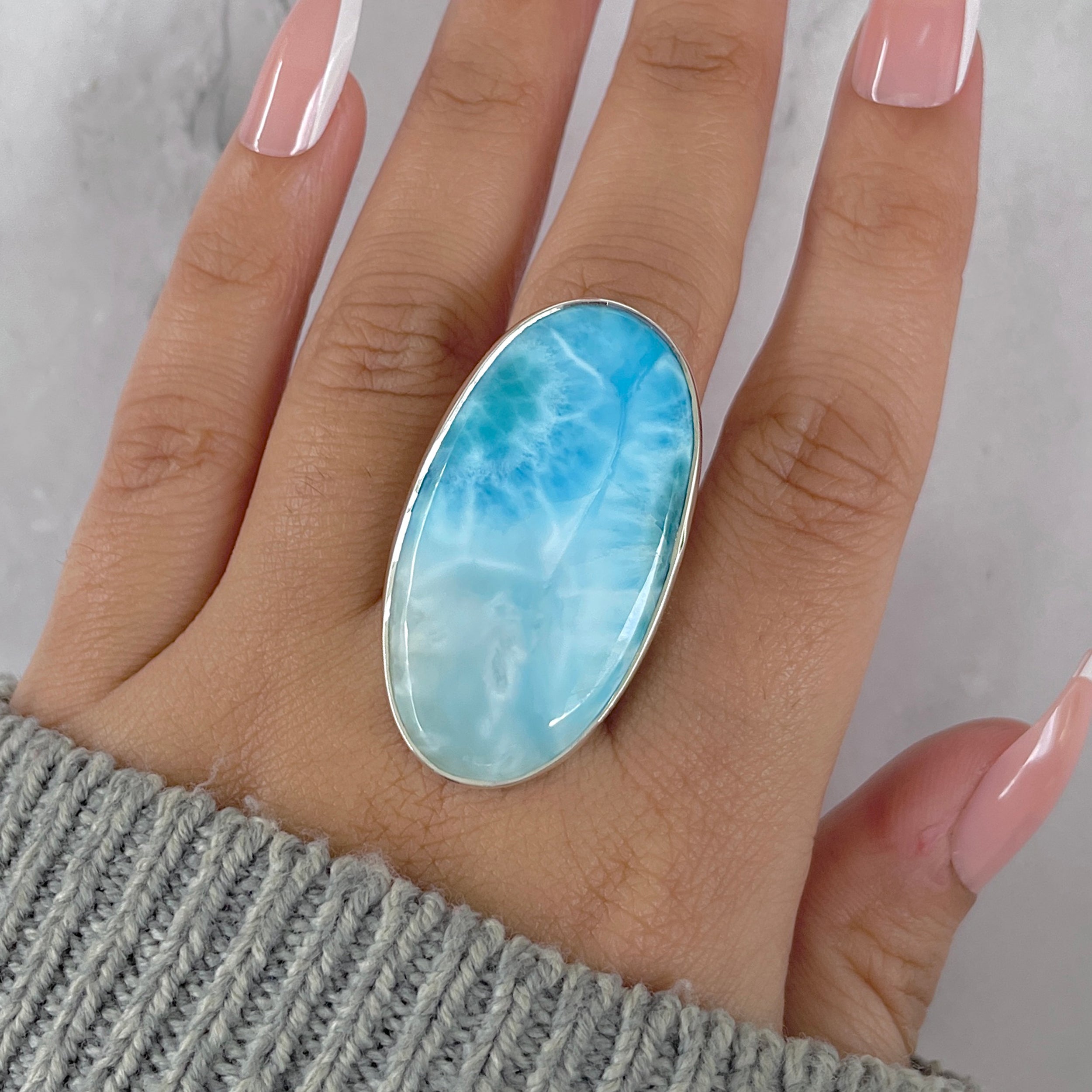 Larimar Adjustable Ring-(LAR-R-1419.)