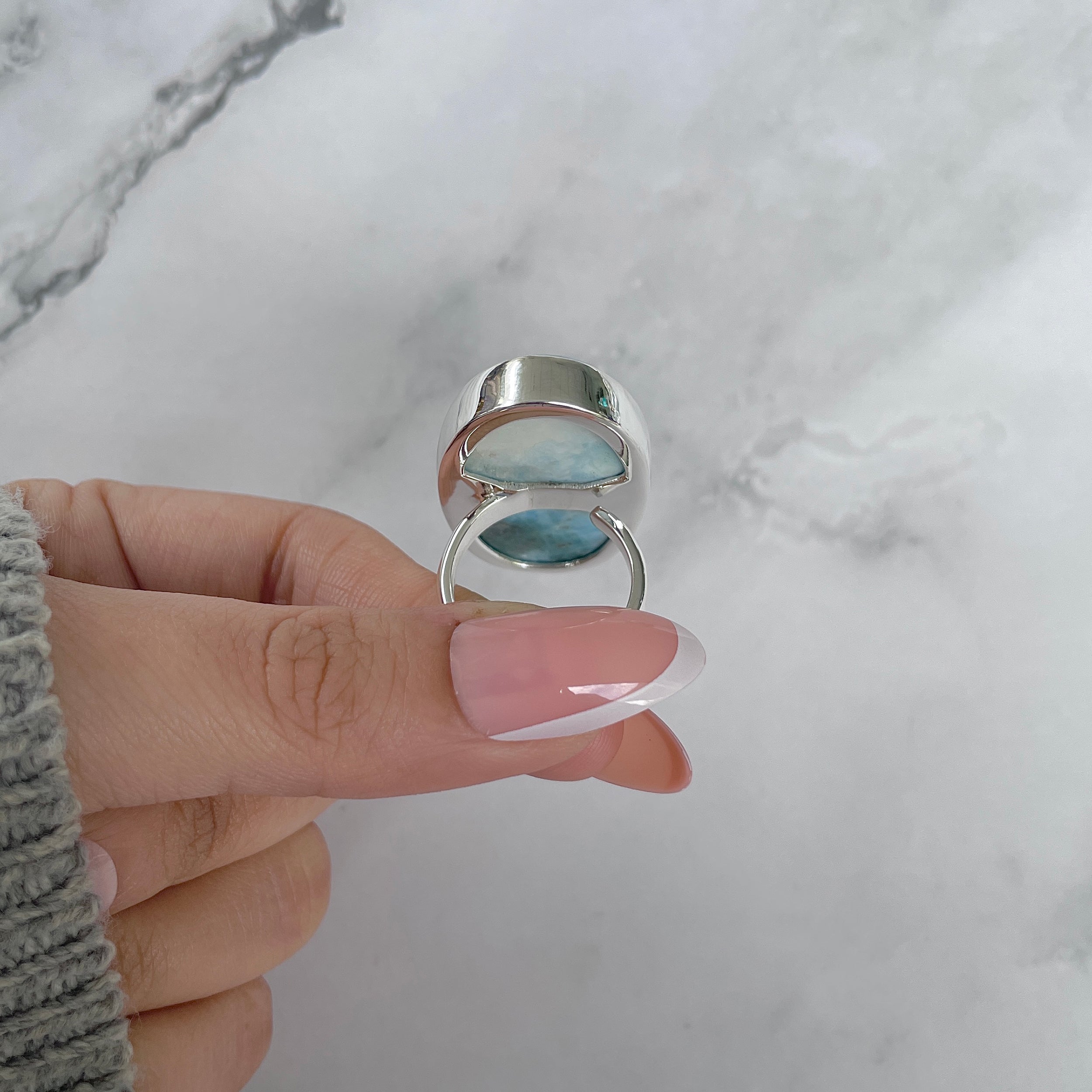 Larimar Adjustable Ring-(LAR-R-1419.)