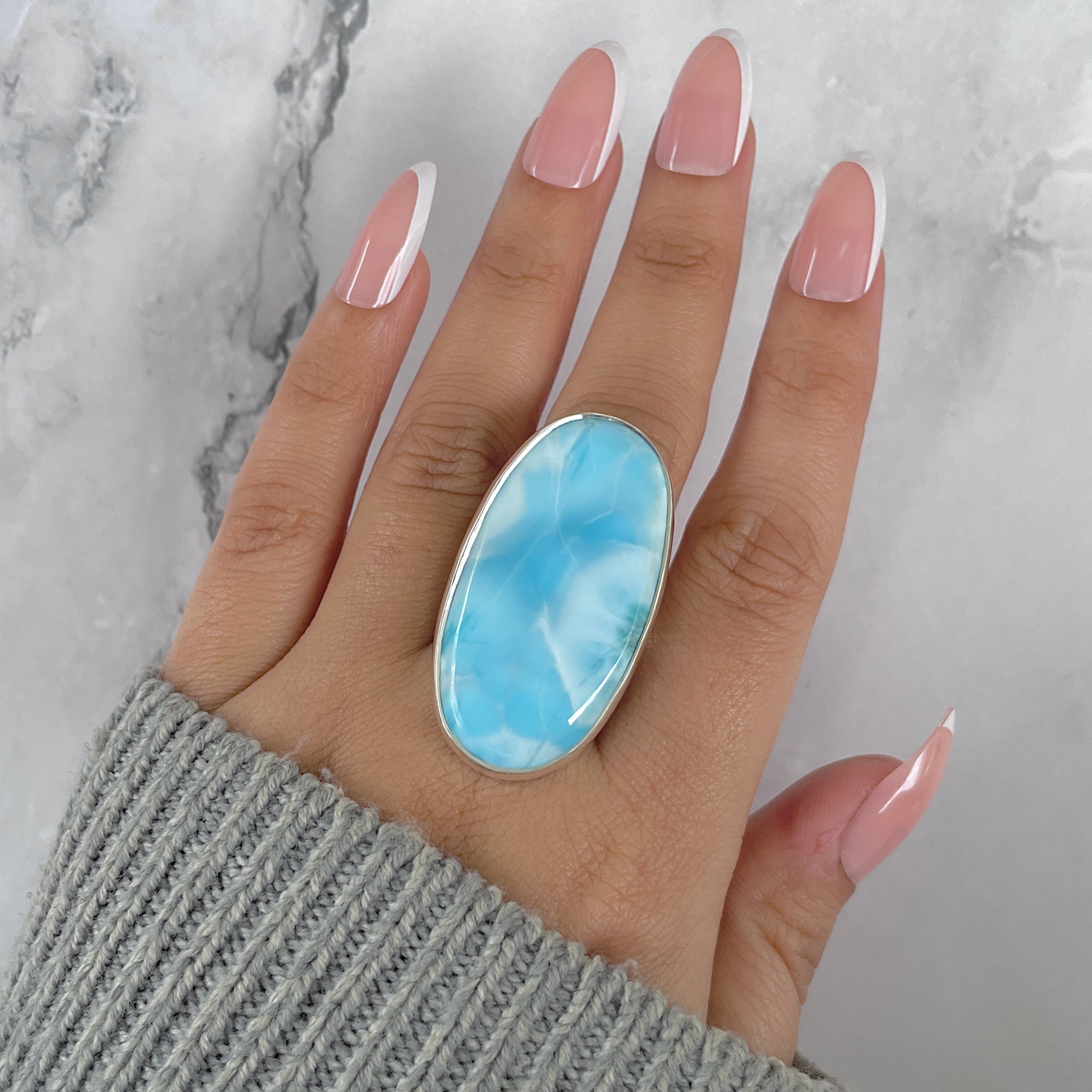 Larimar Adjustable Ring-(LAR-R-1420.)