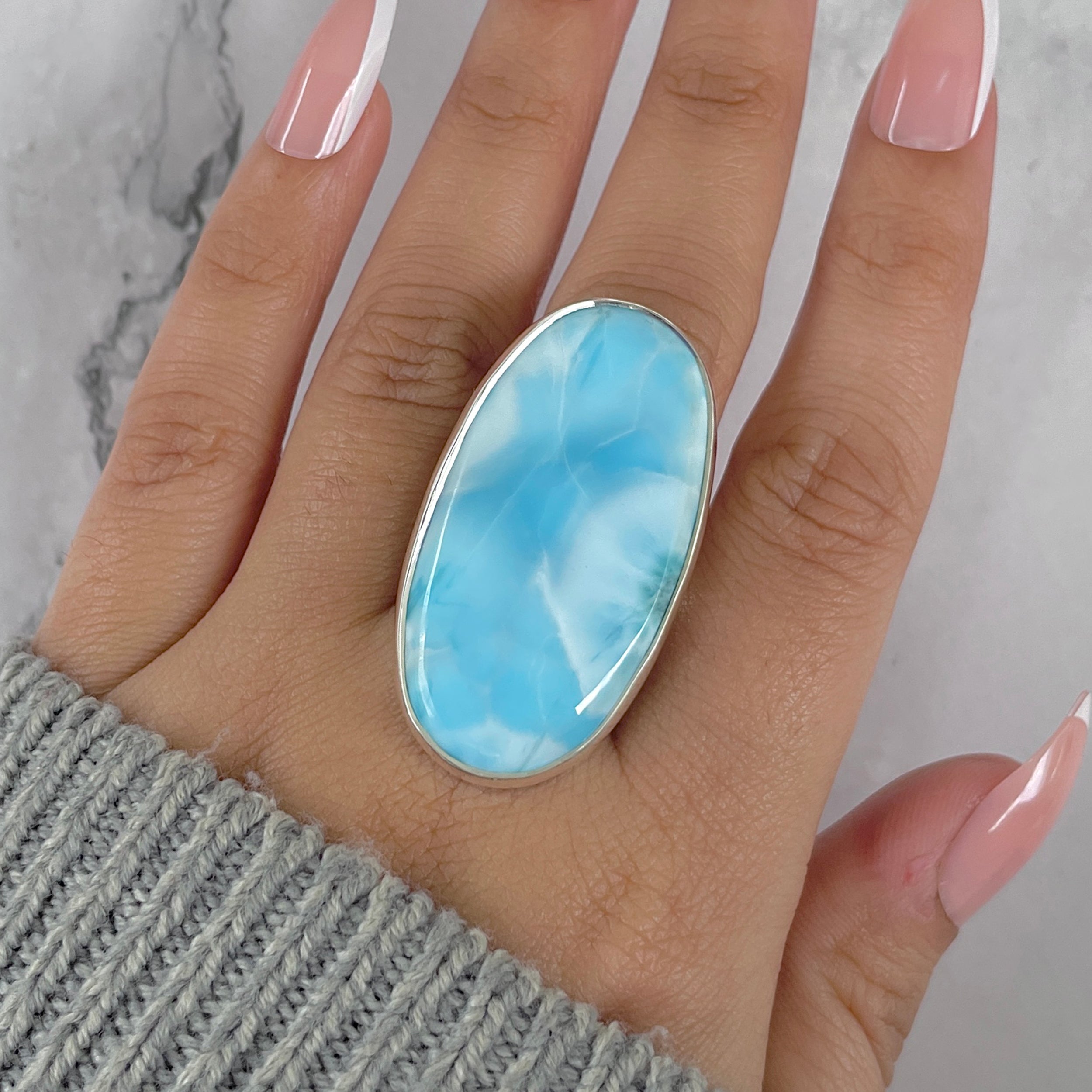 Larimar Adjustable Ring-(LAR-R-1420.)