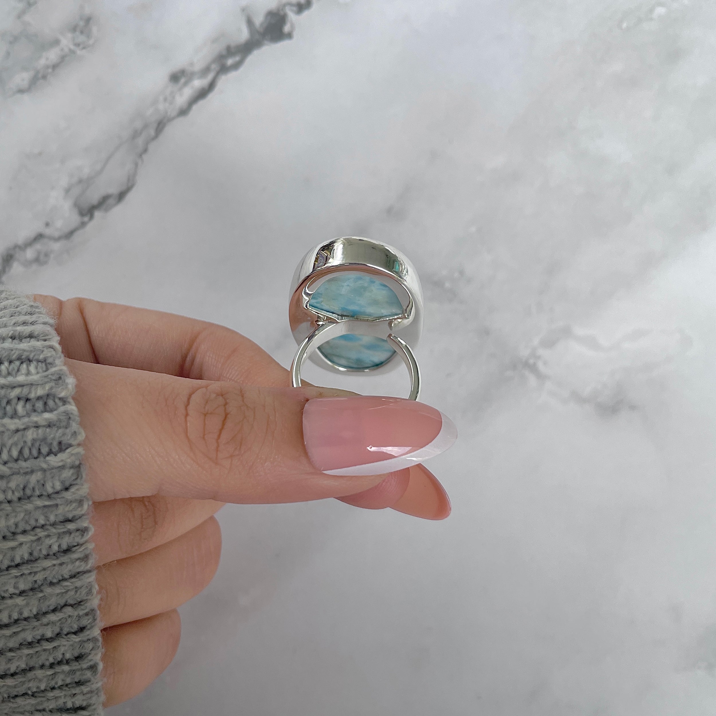Larimar Adjustable Ring-(LAR-R-1420.)