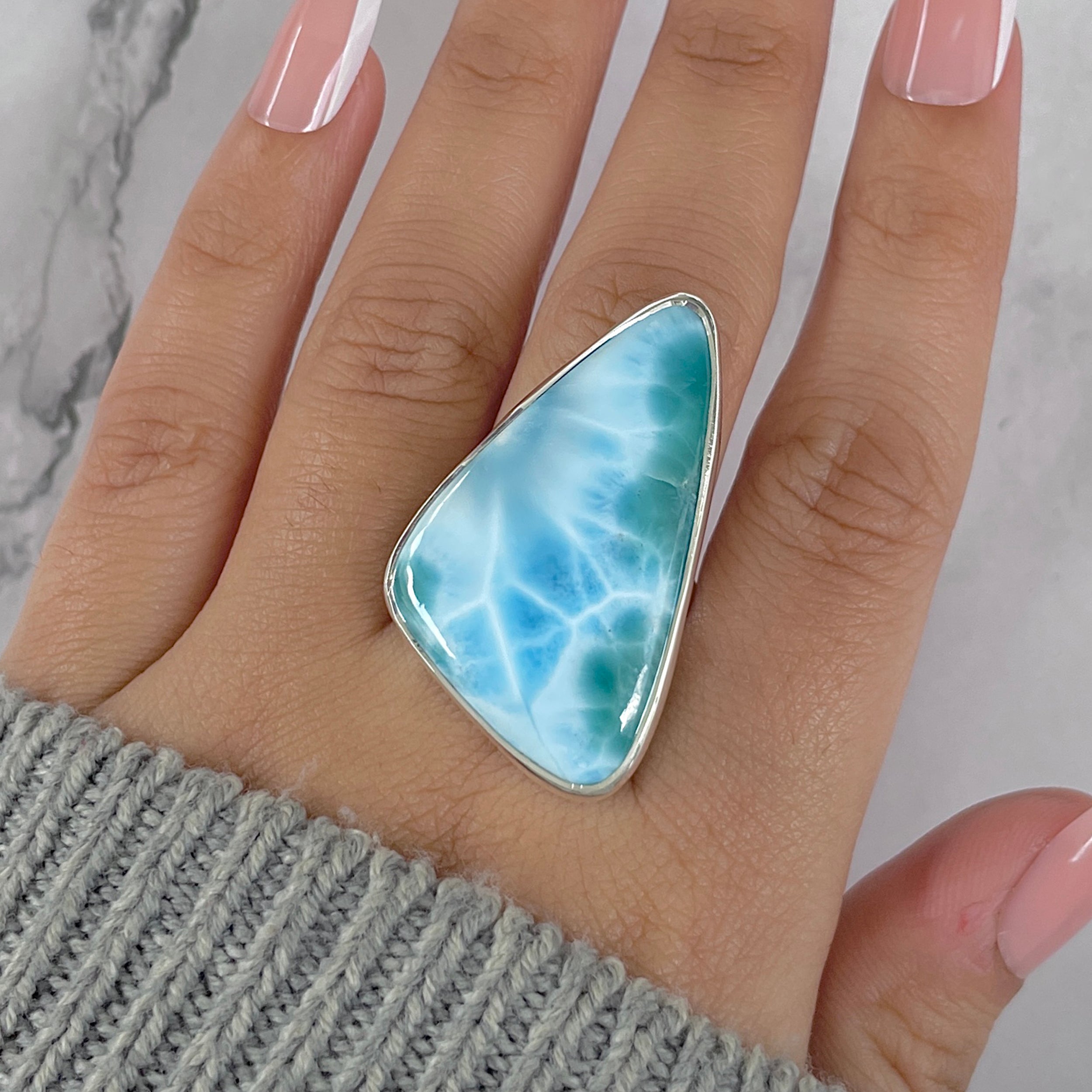 Larimar Adjustable Ring-(LAR-R-1421.)