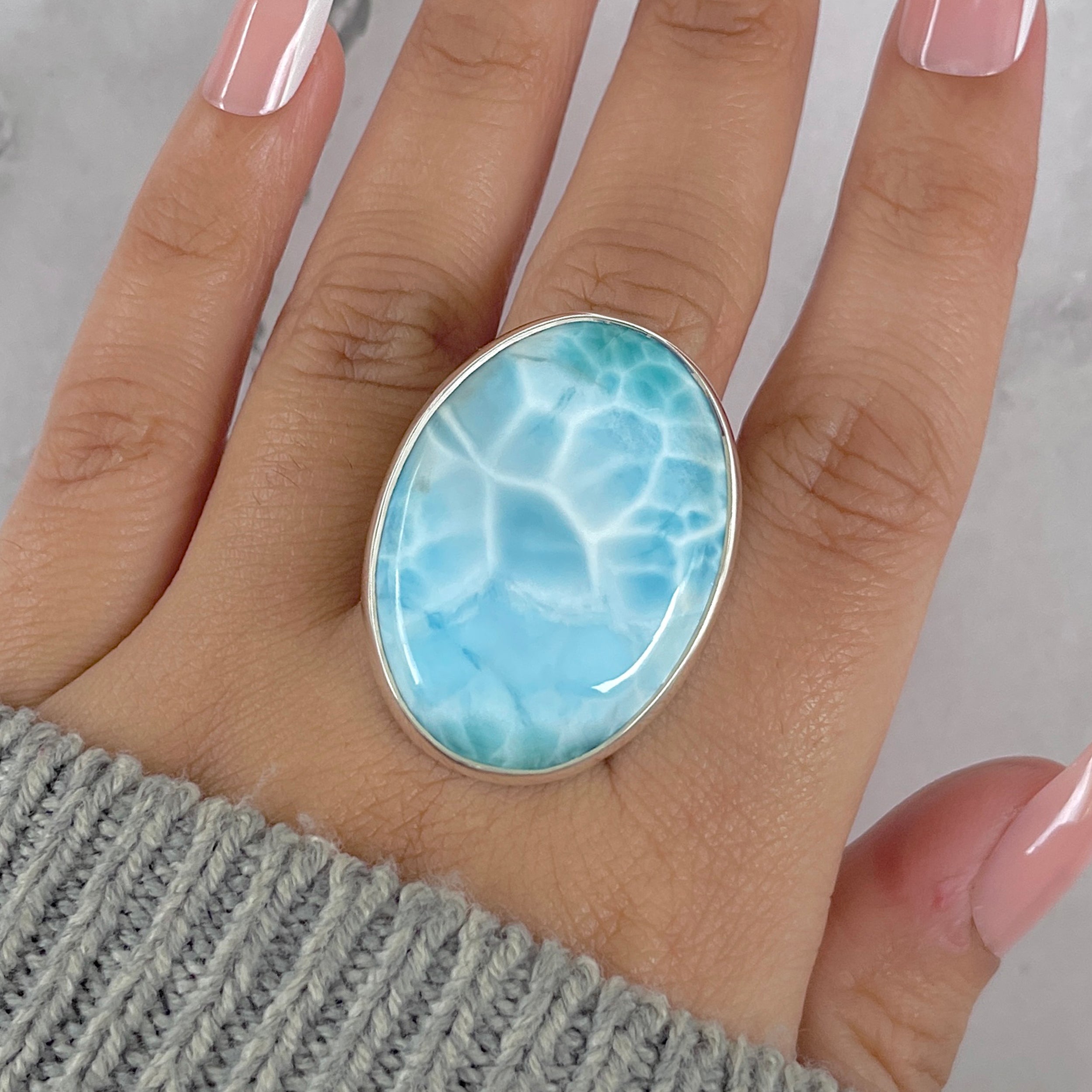 Larimar Adjustable Ring-(LAR-R-1422.)