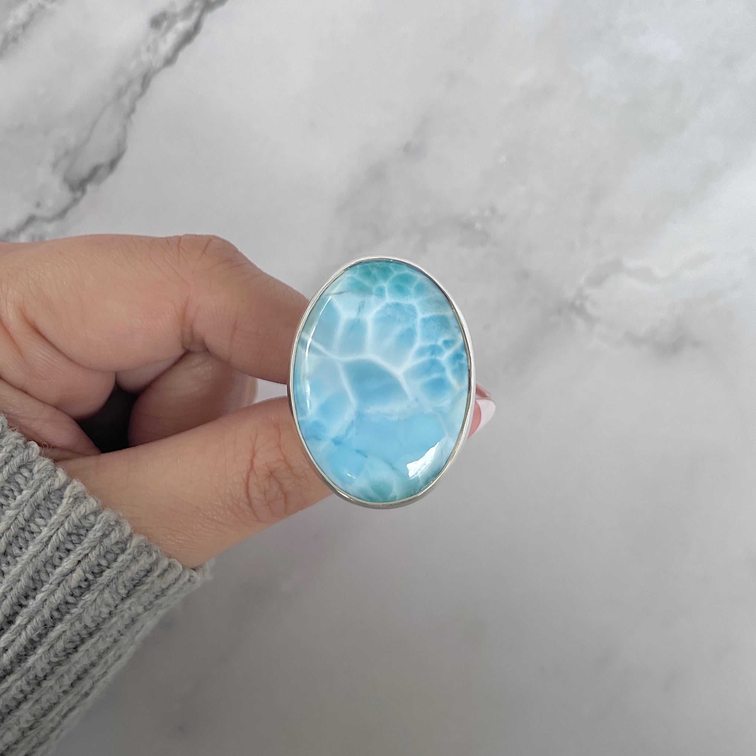 Larimar Adjustable Ring-(LAR-R-1422.)