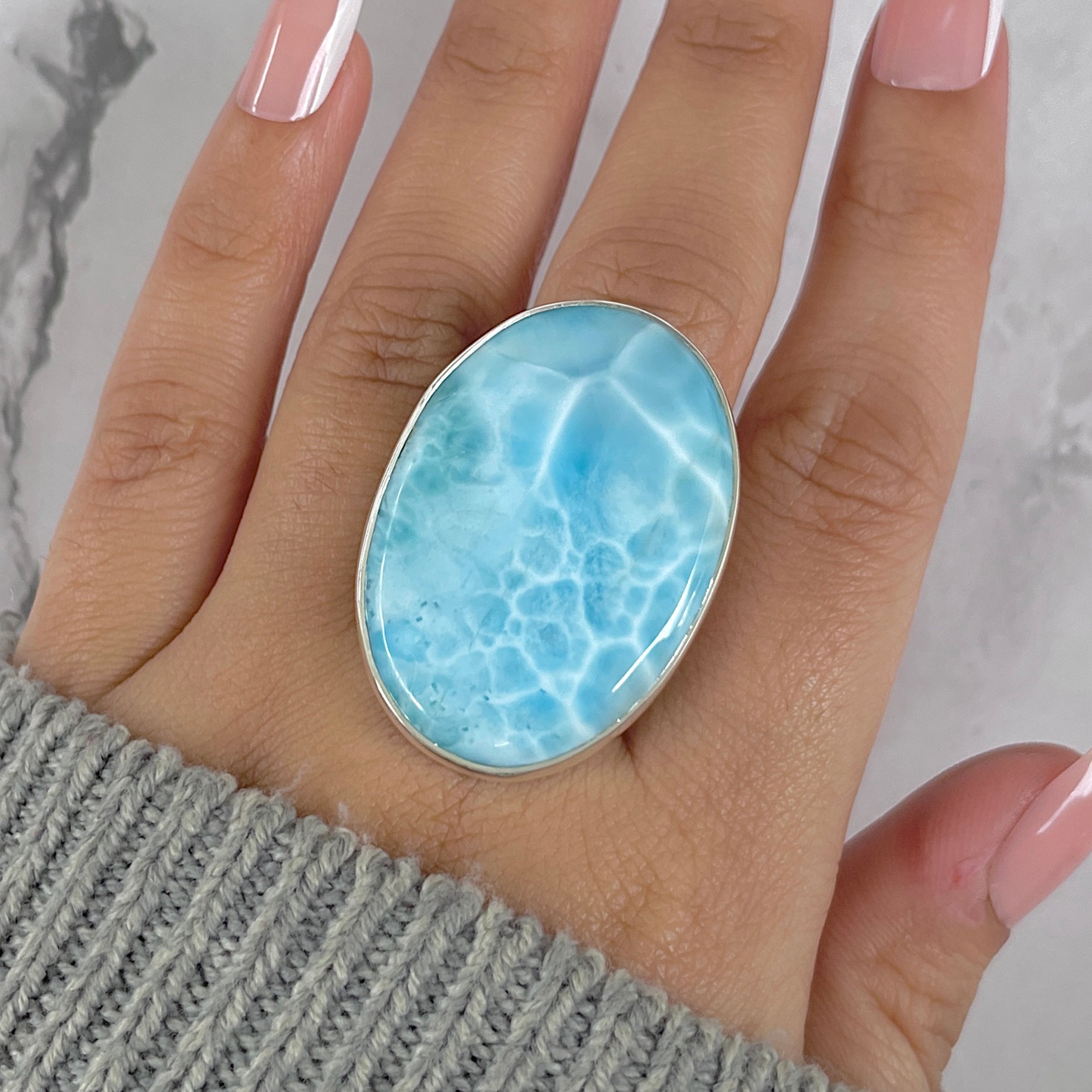 Larimar Adjustable Ring-(LAR-R-1423.)