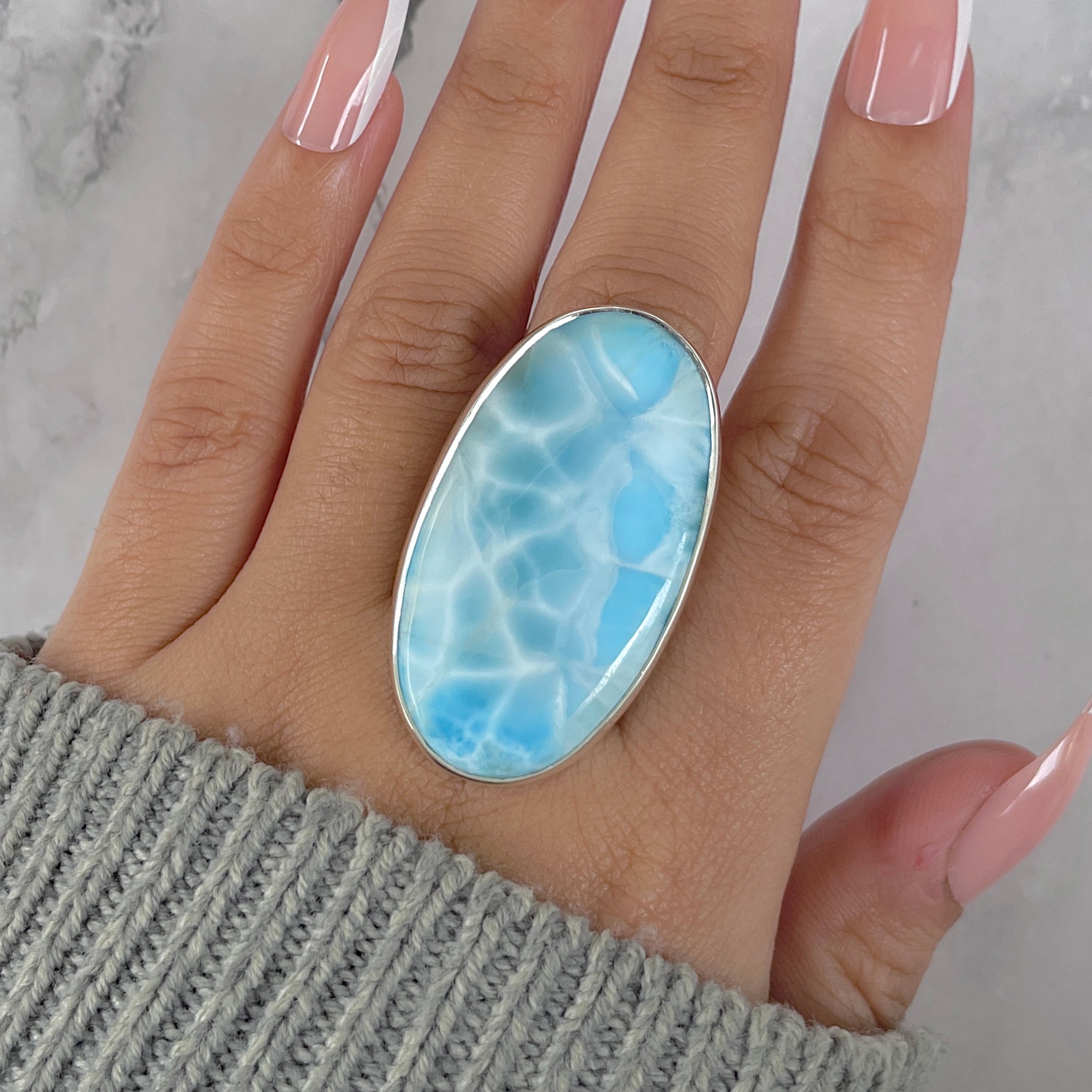 Larimar Adjustable Ring-(LAR-R-1424.)