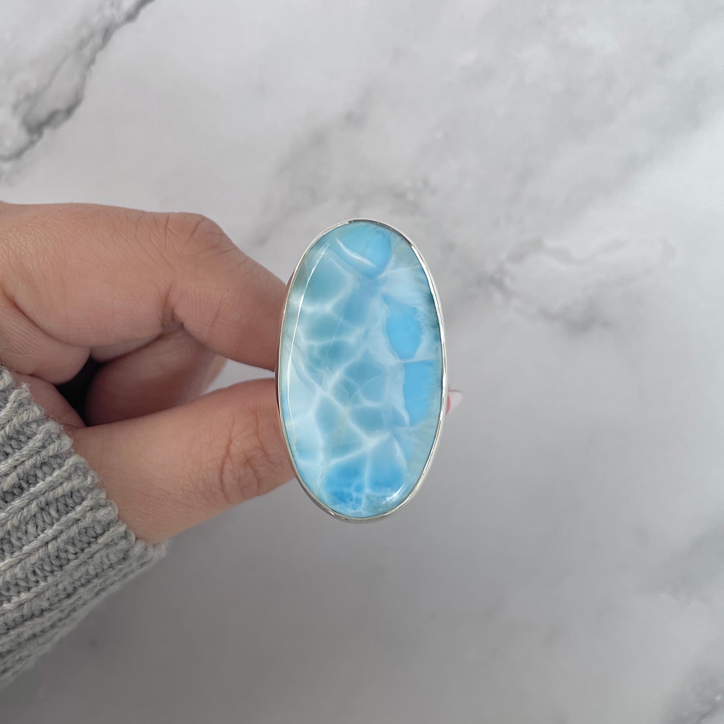 Larimar Adjustable Ring-(LAR-R-1424.)