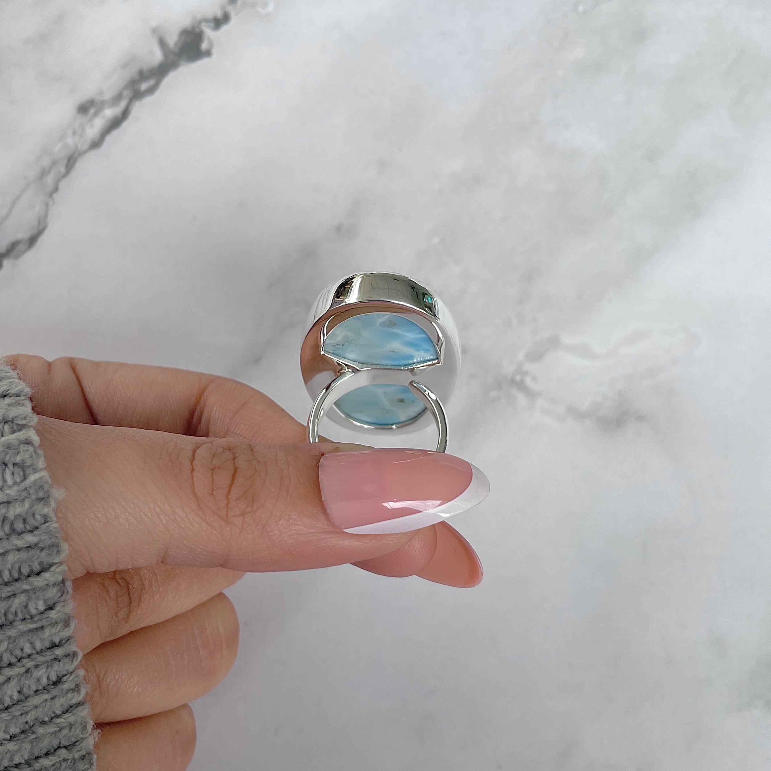 Larimar Adjustable Ring-(LAR-R-1424.)