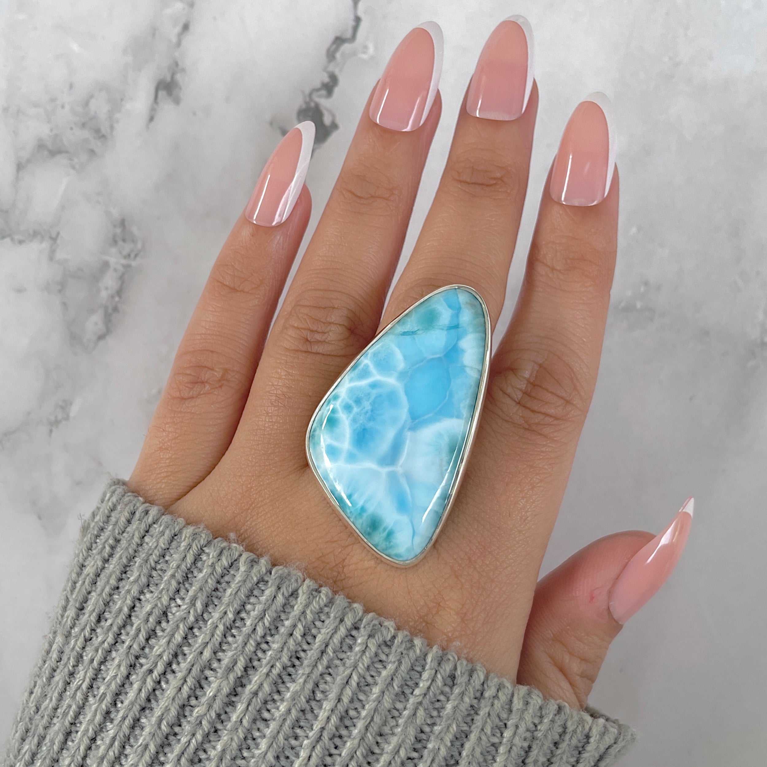 Larimar Adjustable Ring-(LAR-R-1425.)