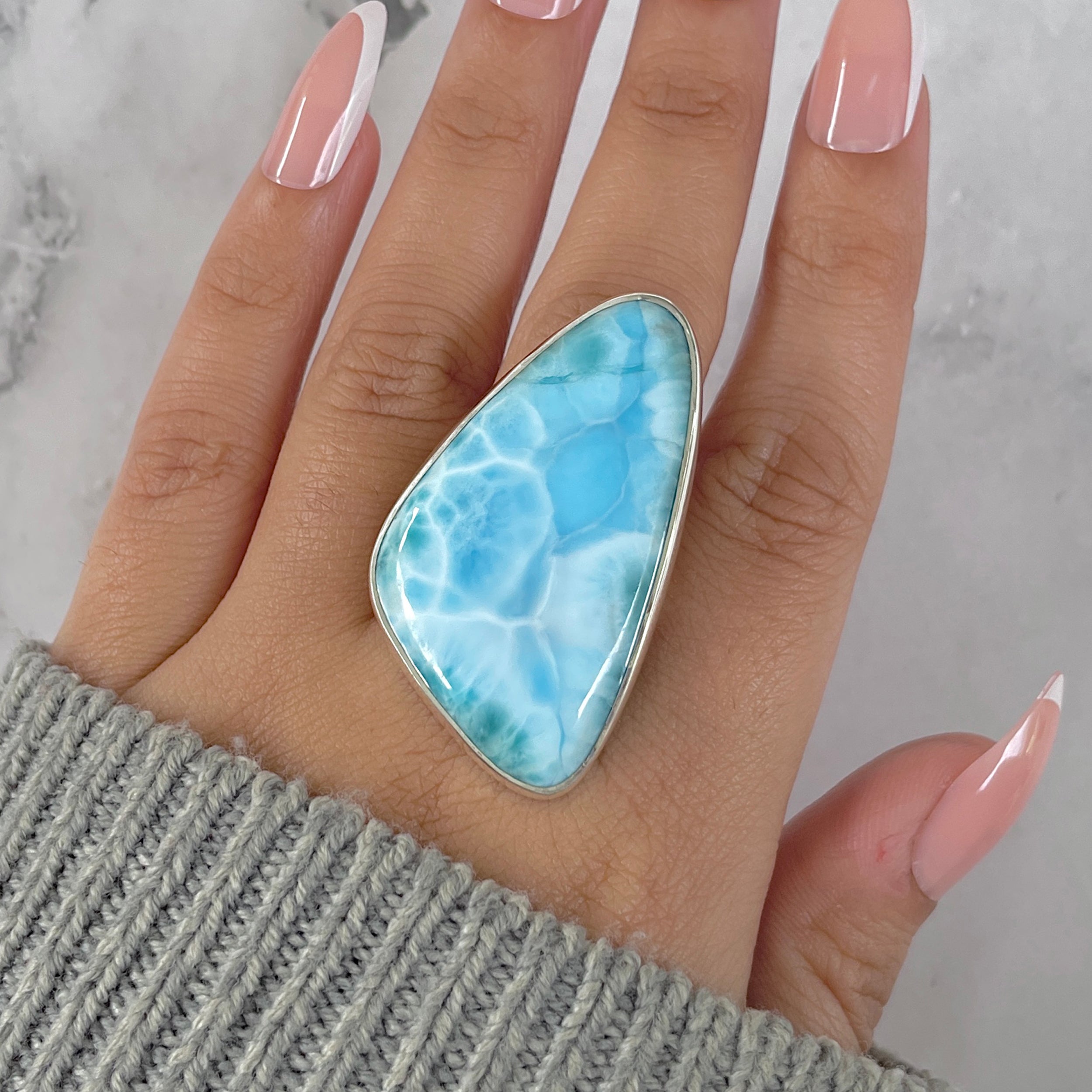 Larimar Adjustable Ring-(LAR-R-1425.)