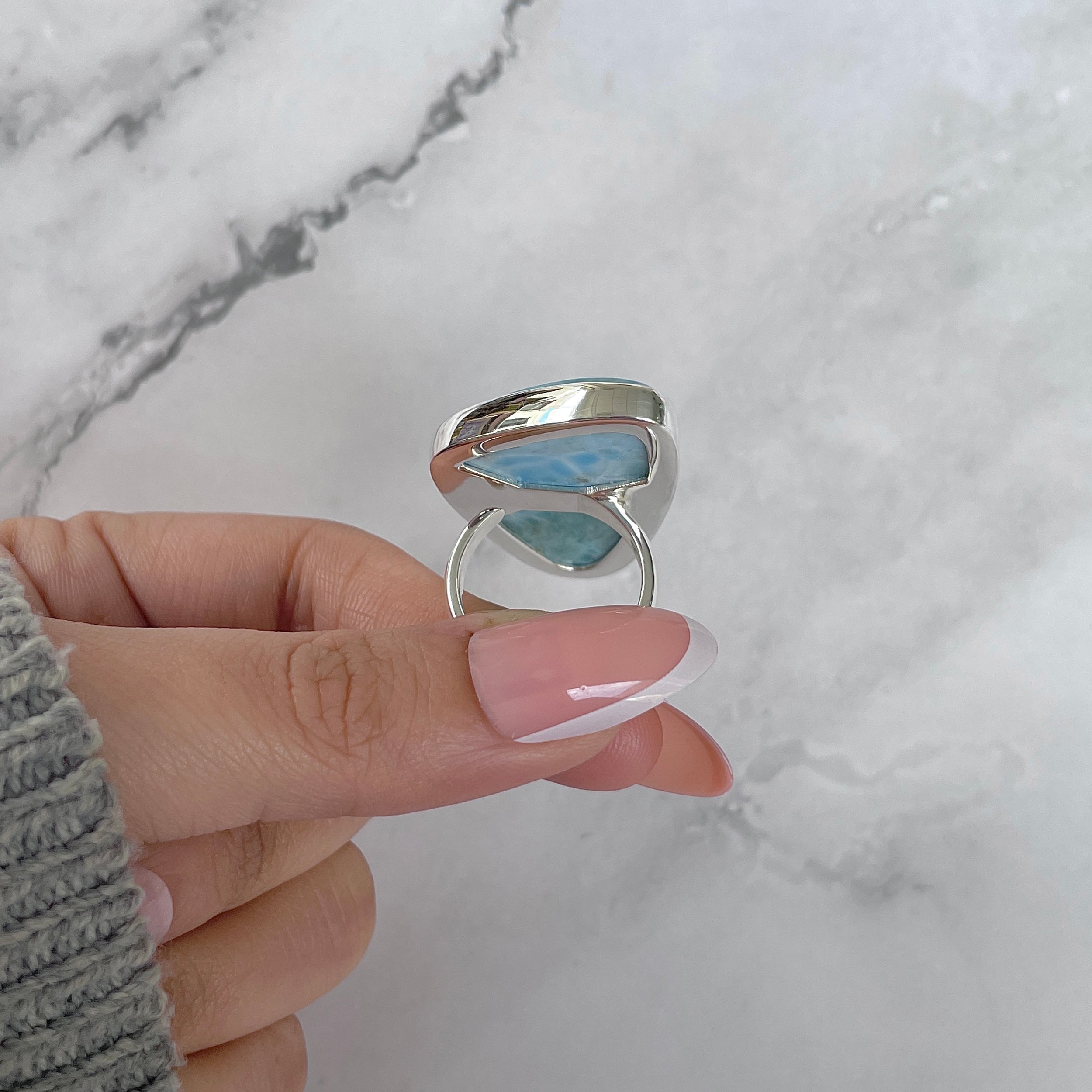Larimar Adjustable Ring-(LAR-R-1425.)