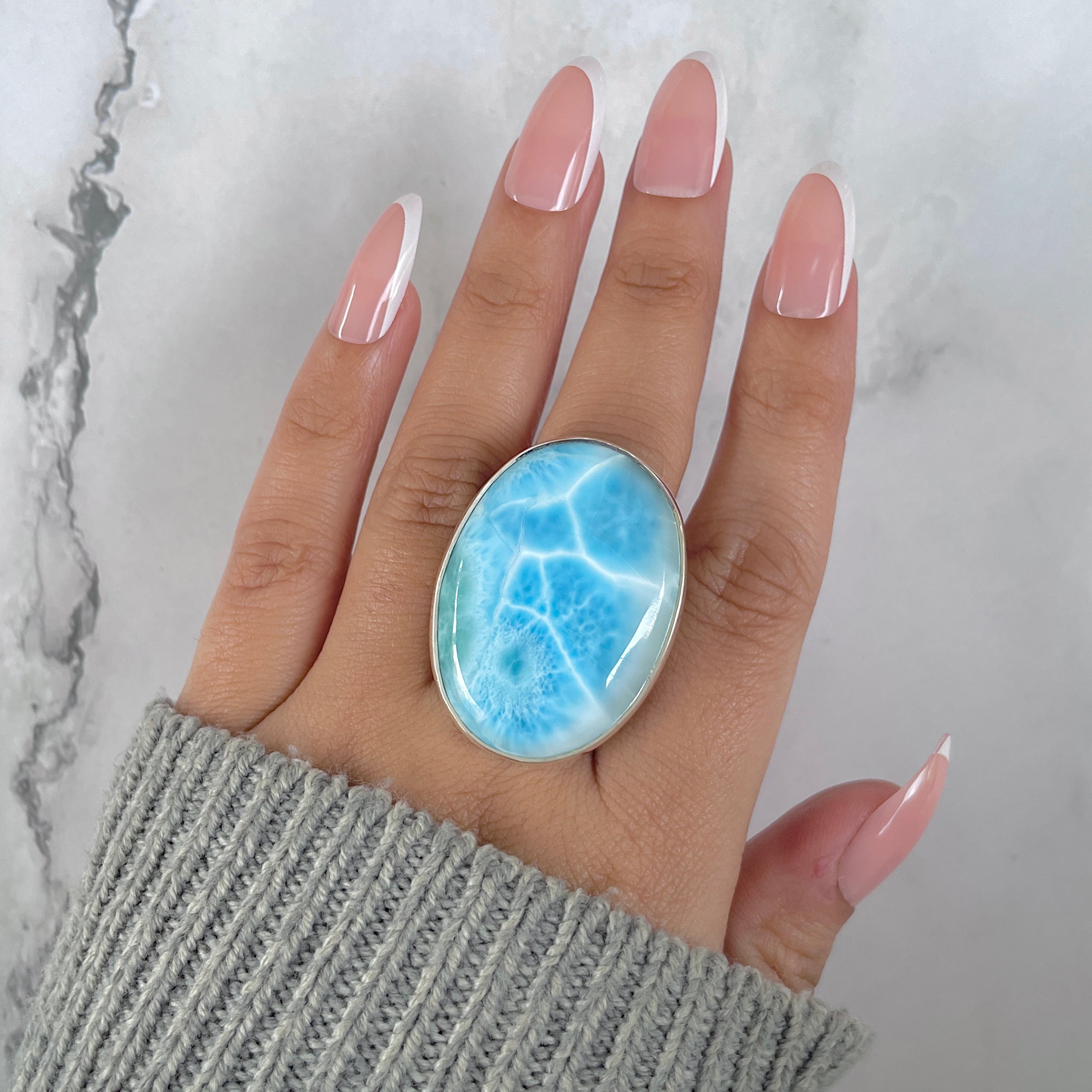 Larimar Adjustable Ring-(LAR-R-1426.)