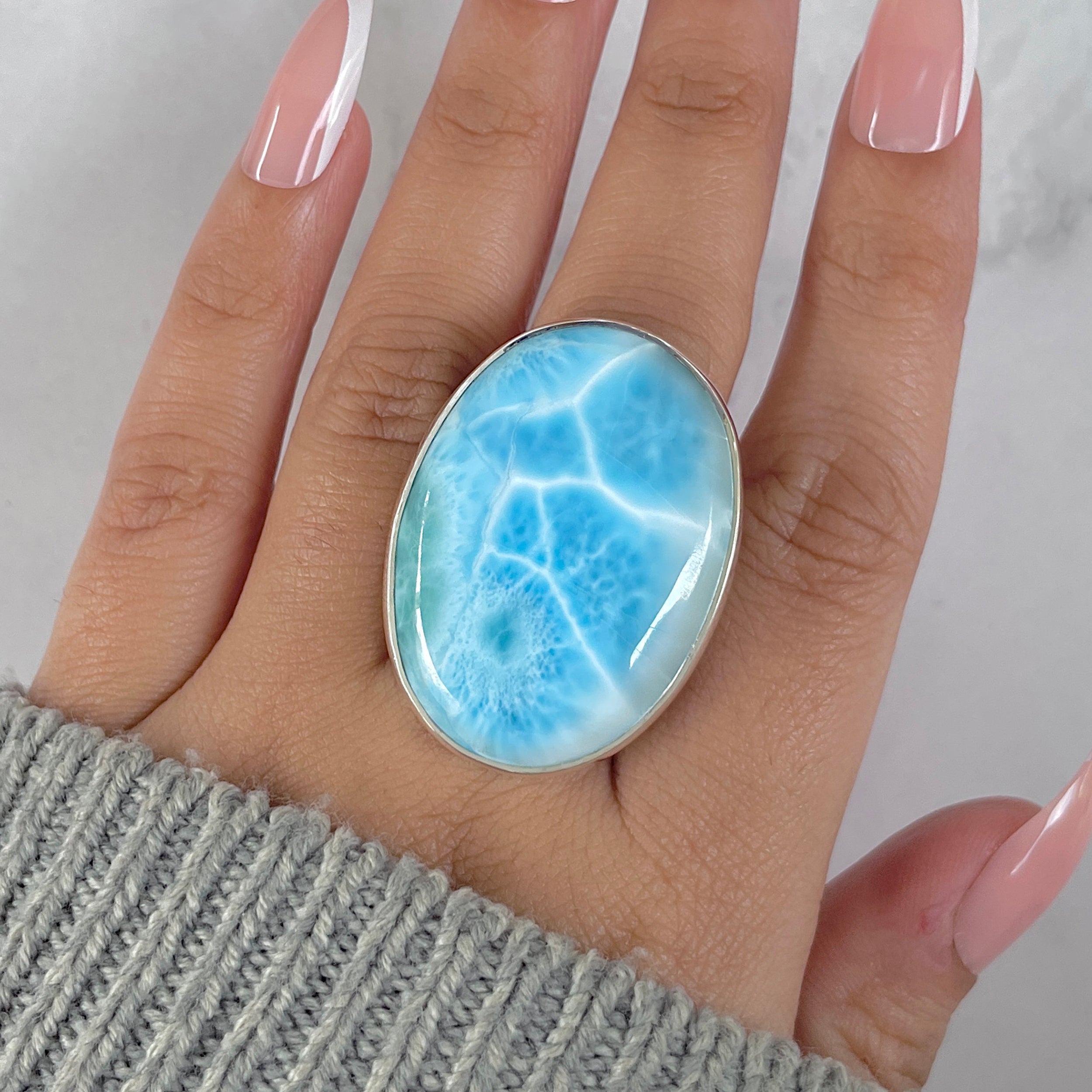 Larimar Adjustable Ring-(LAR-R-1426.)
