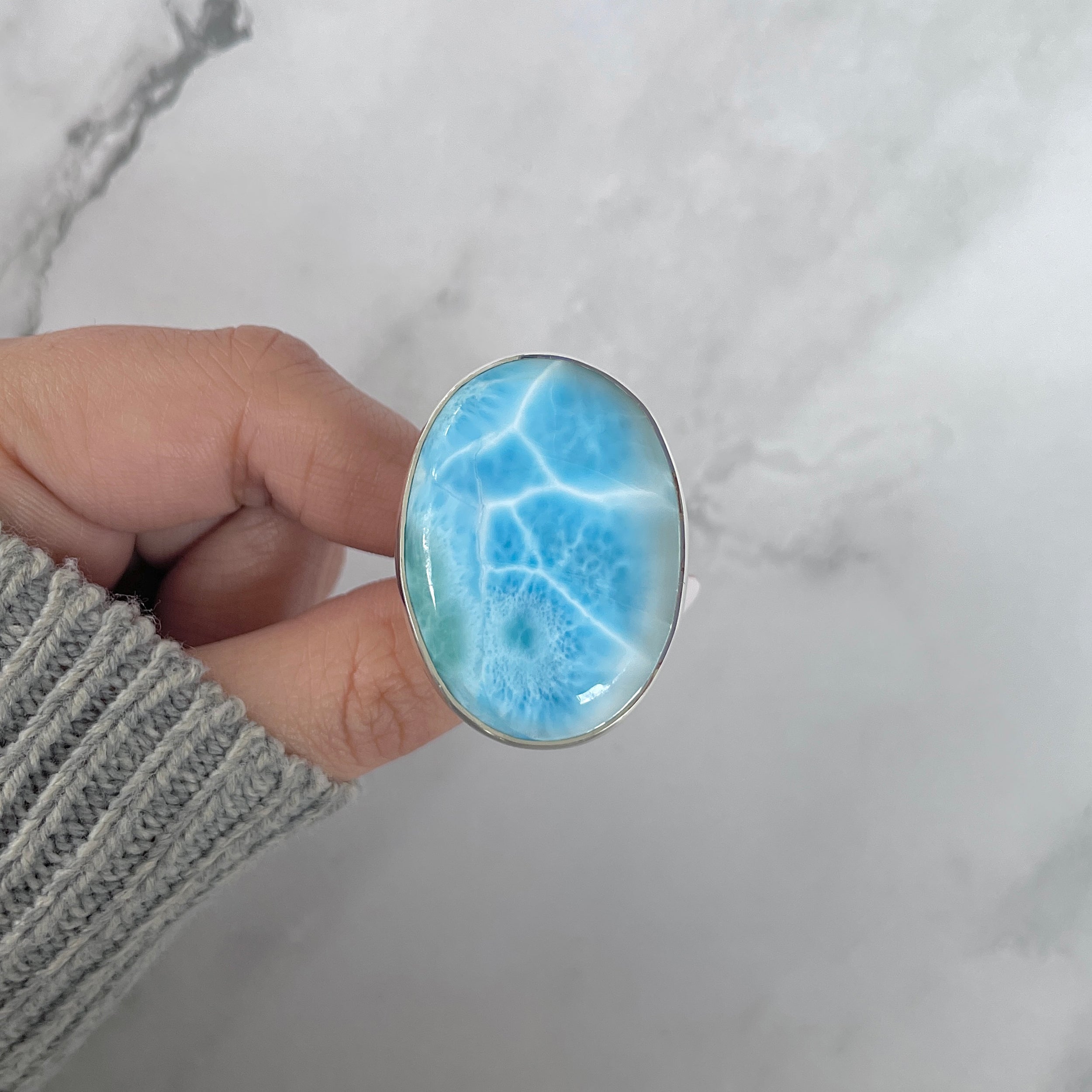 Larimar Adjustable Ring-(LAR-R-1426.)