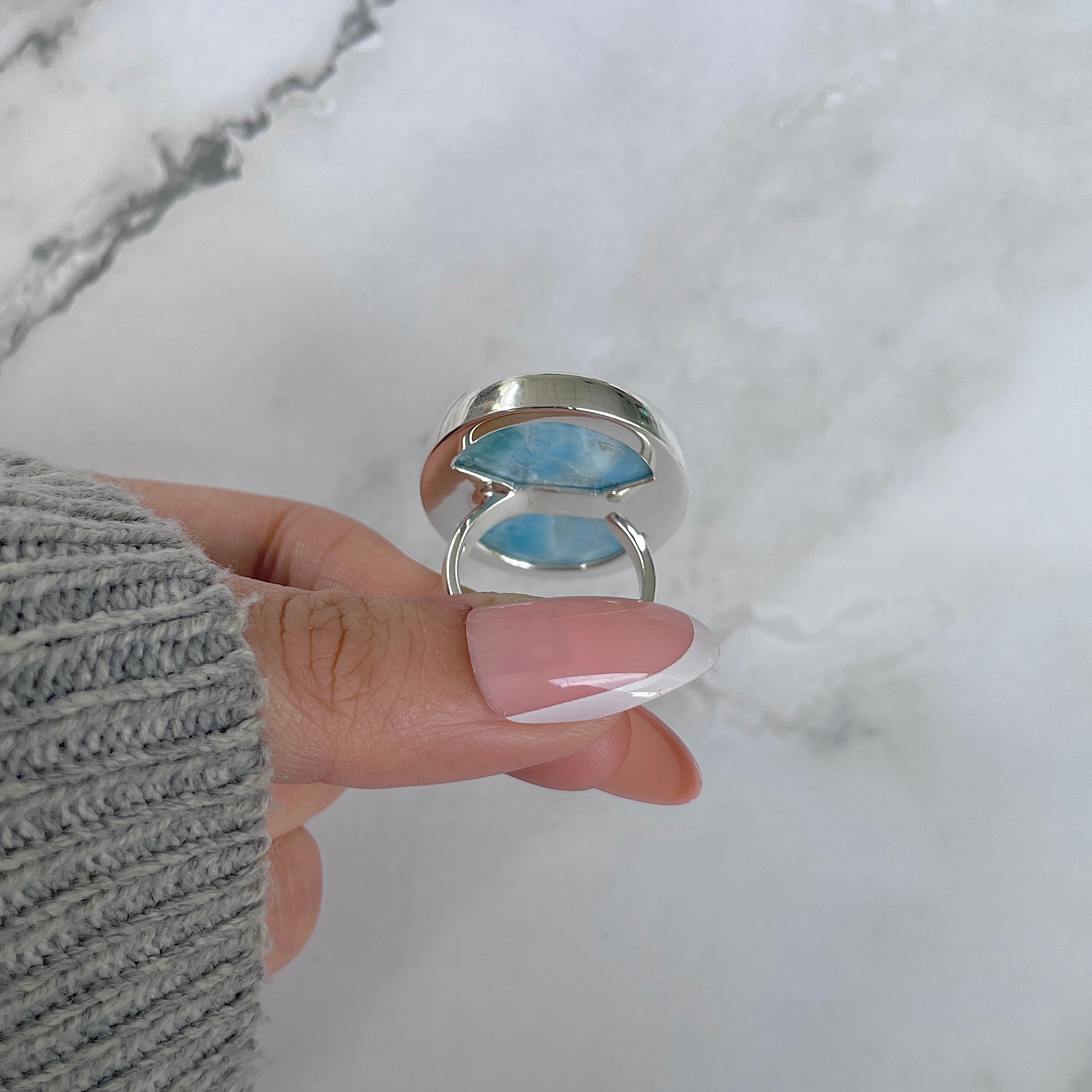 Larimar Adjustable Ring-(LAR-R-1426.)