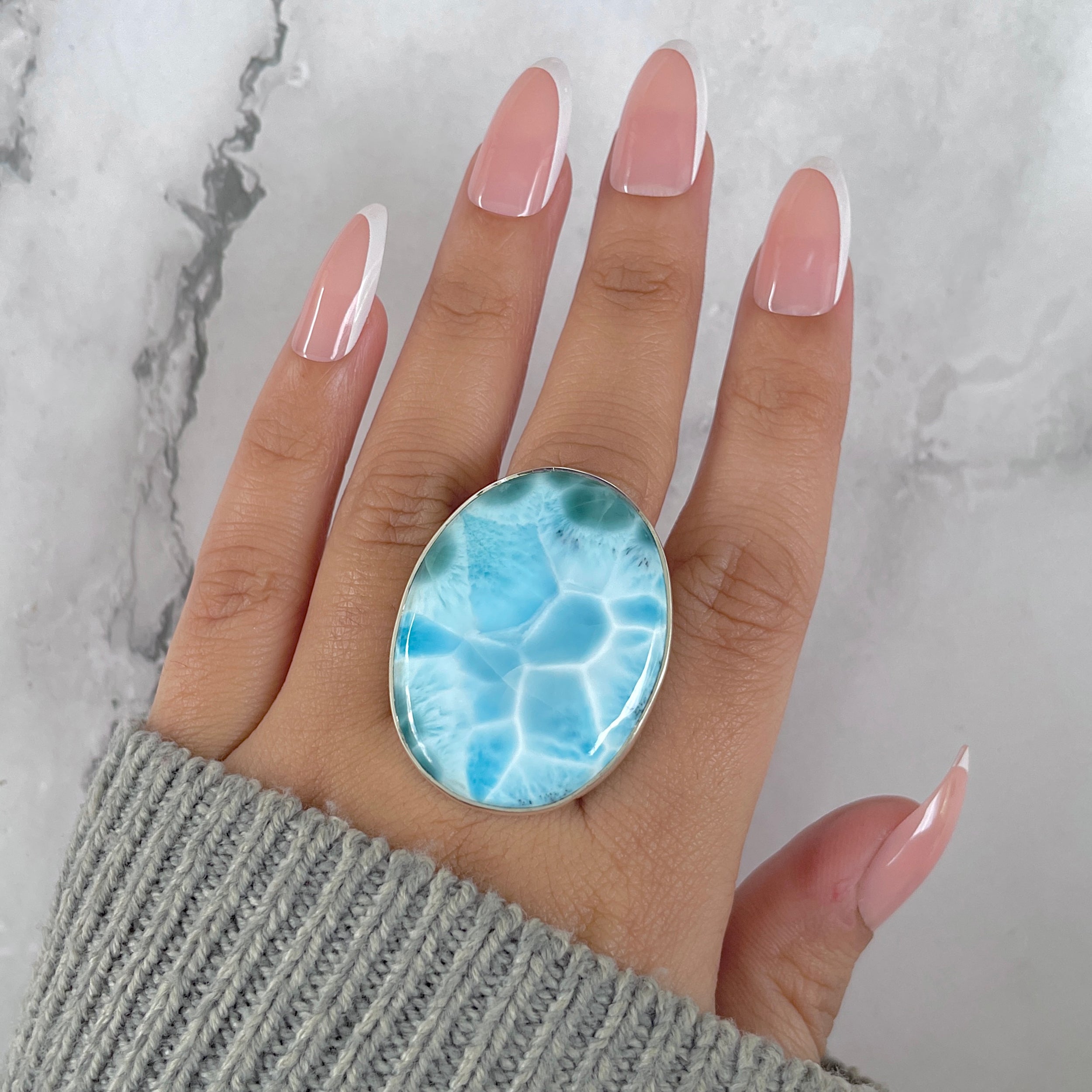 Larimar Adjustable Ring-(LAR-R-1427.)