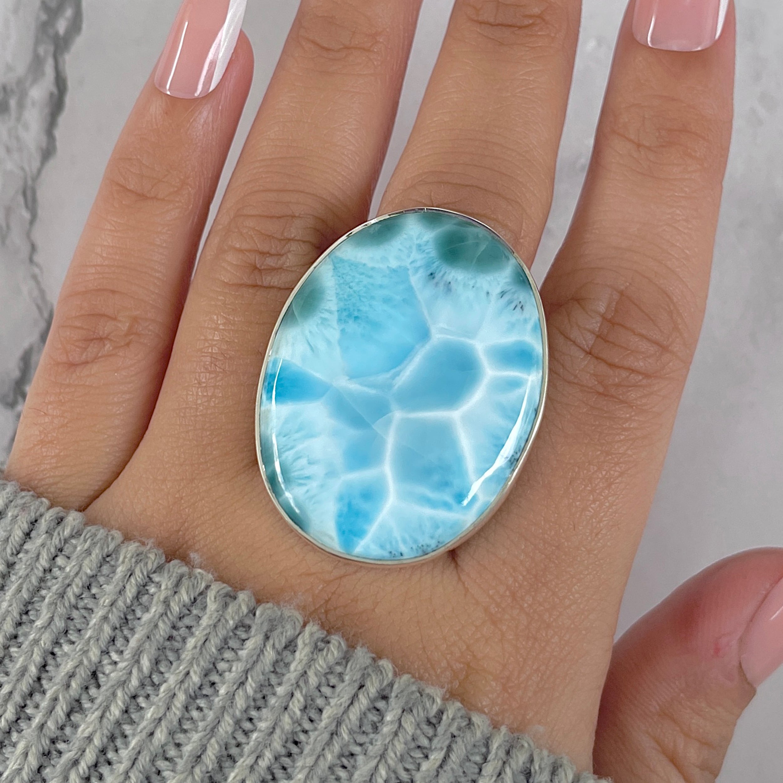 Larimar Adjustable Ring-(LAR-R-1427.)