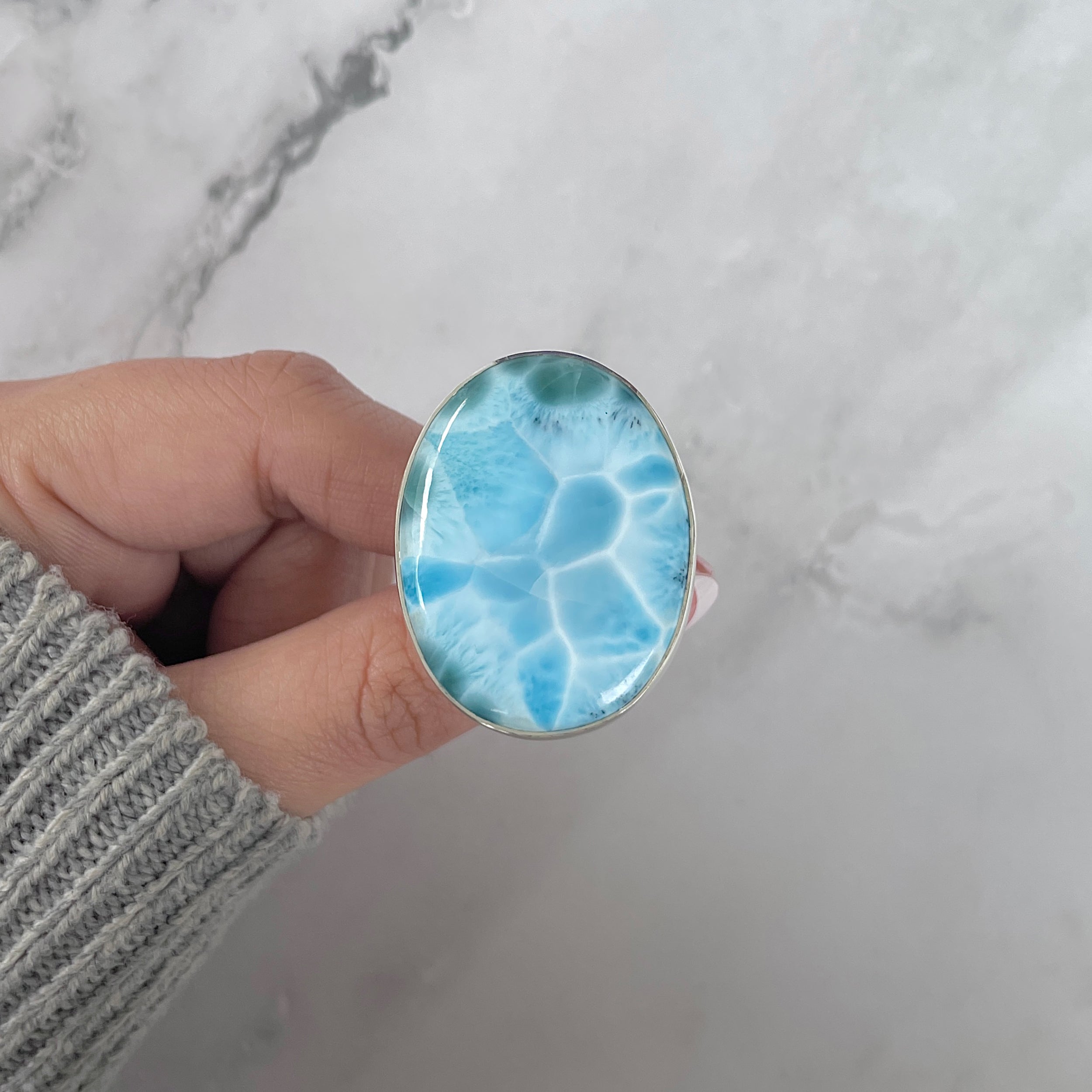 Larimar Adjustable Ring-(LAR-R-1427.)