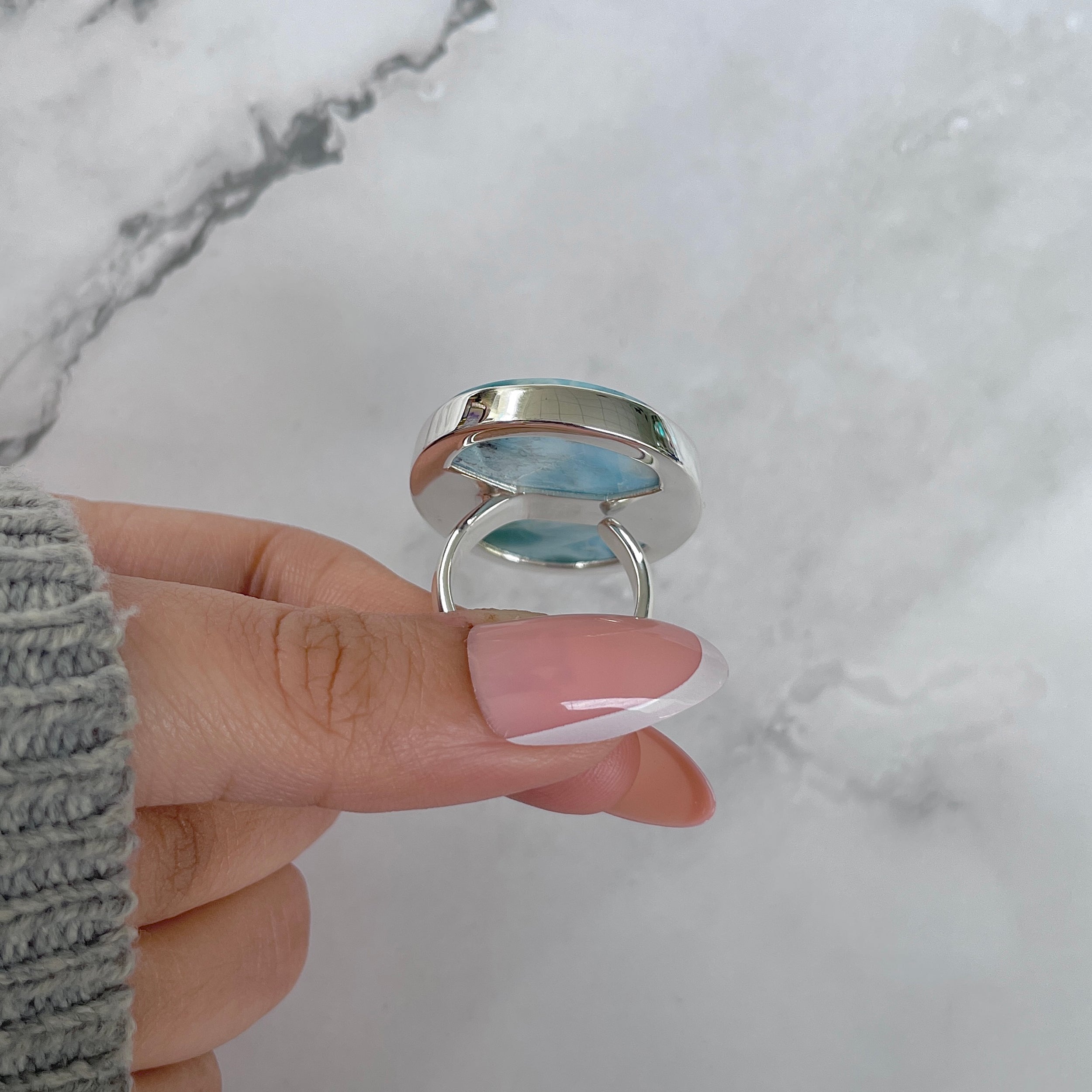 Larimar Adjustable Ring-(LAR-R-1427.)