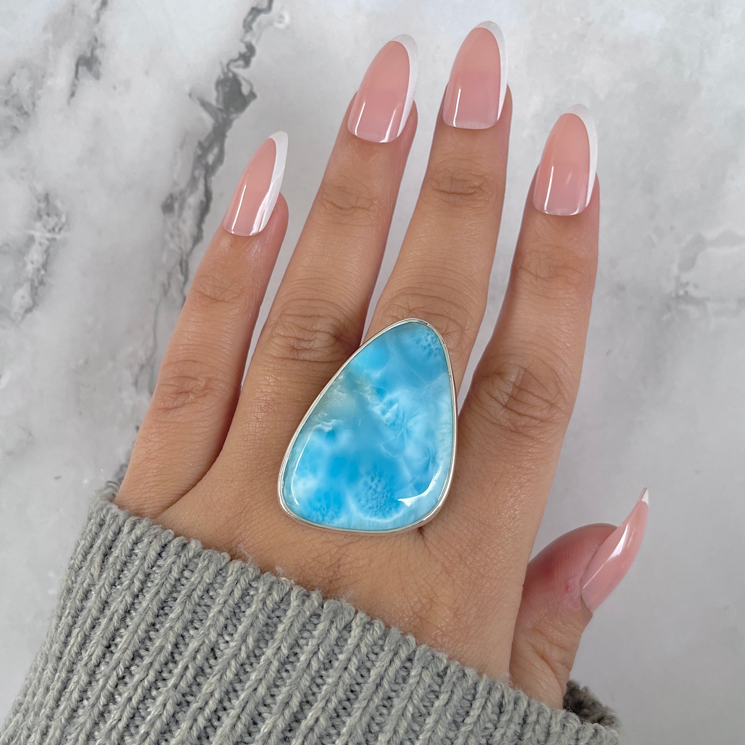 Larimar Adjustable Ring-(LAR-R-1428.)