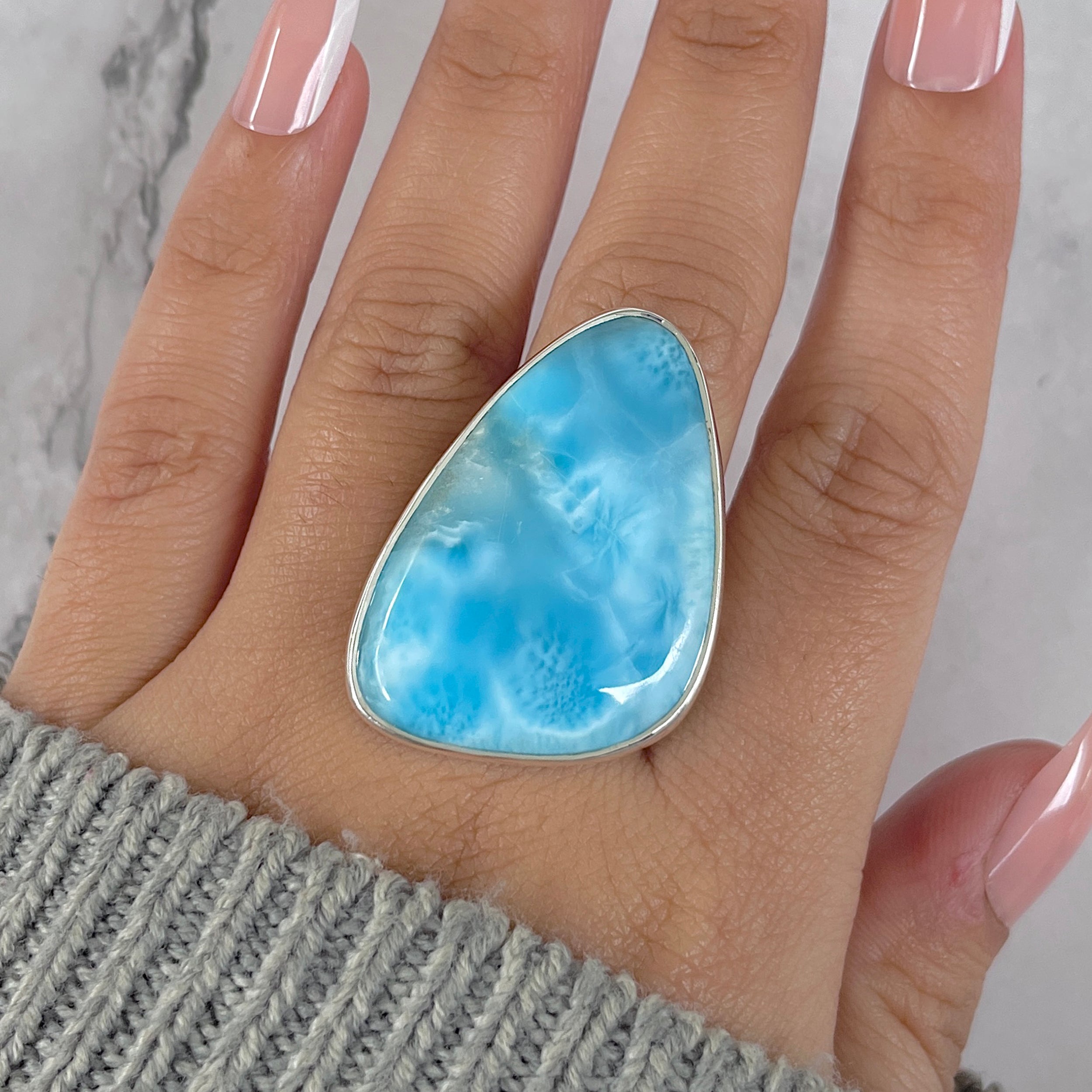 Larimar Adjustable Ring-(LAR-R-1428.)