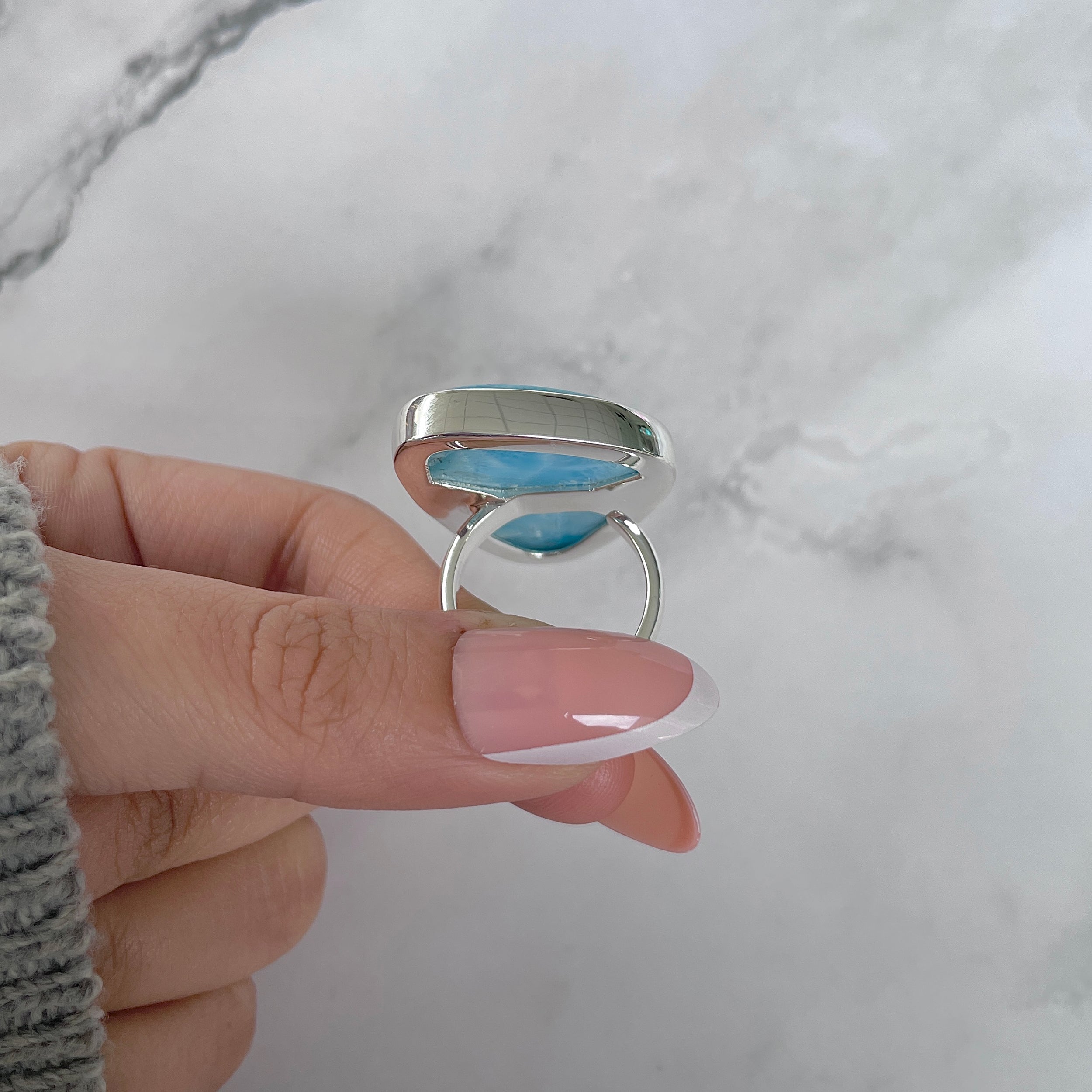 Larimar Adjustable Ring-(LAR-R-1428.)
