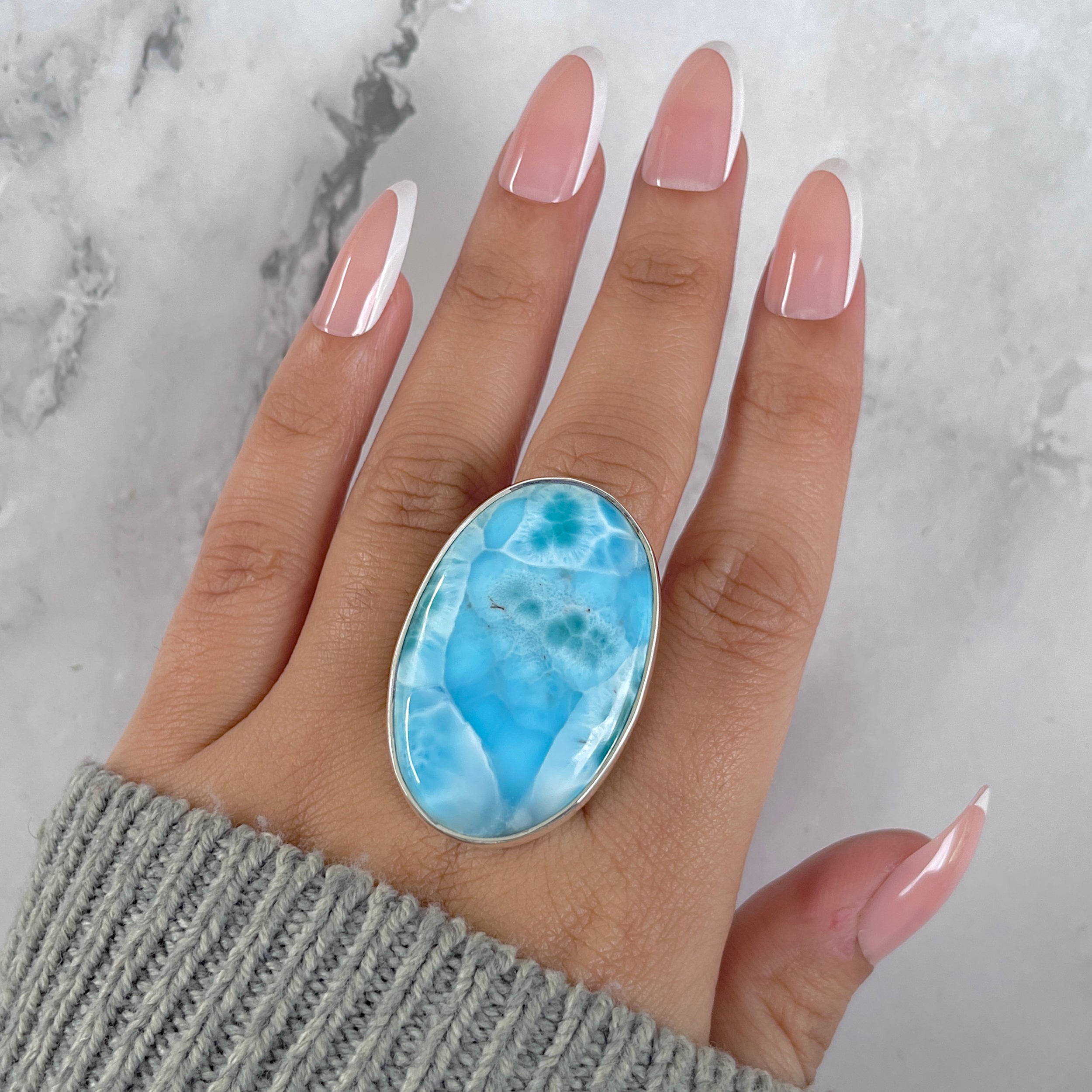 Larimar Adjustable Ring-(LAR-R-1429.)