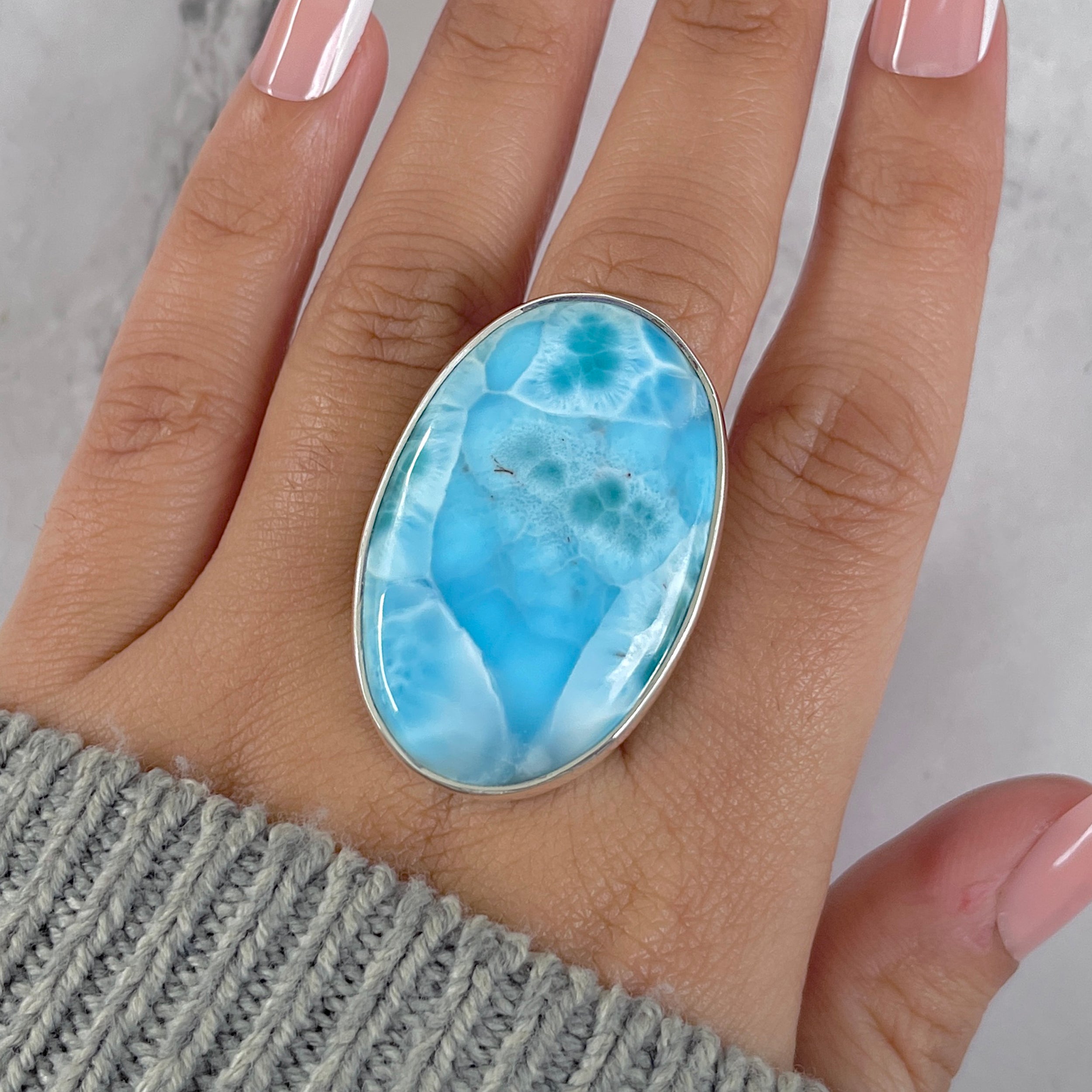 Larimar Adjustable Ring-(LAR-R-1429.)