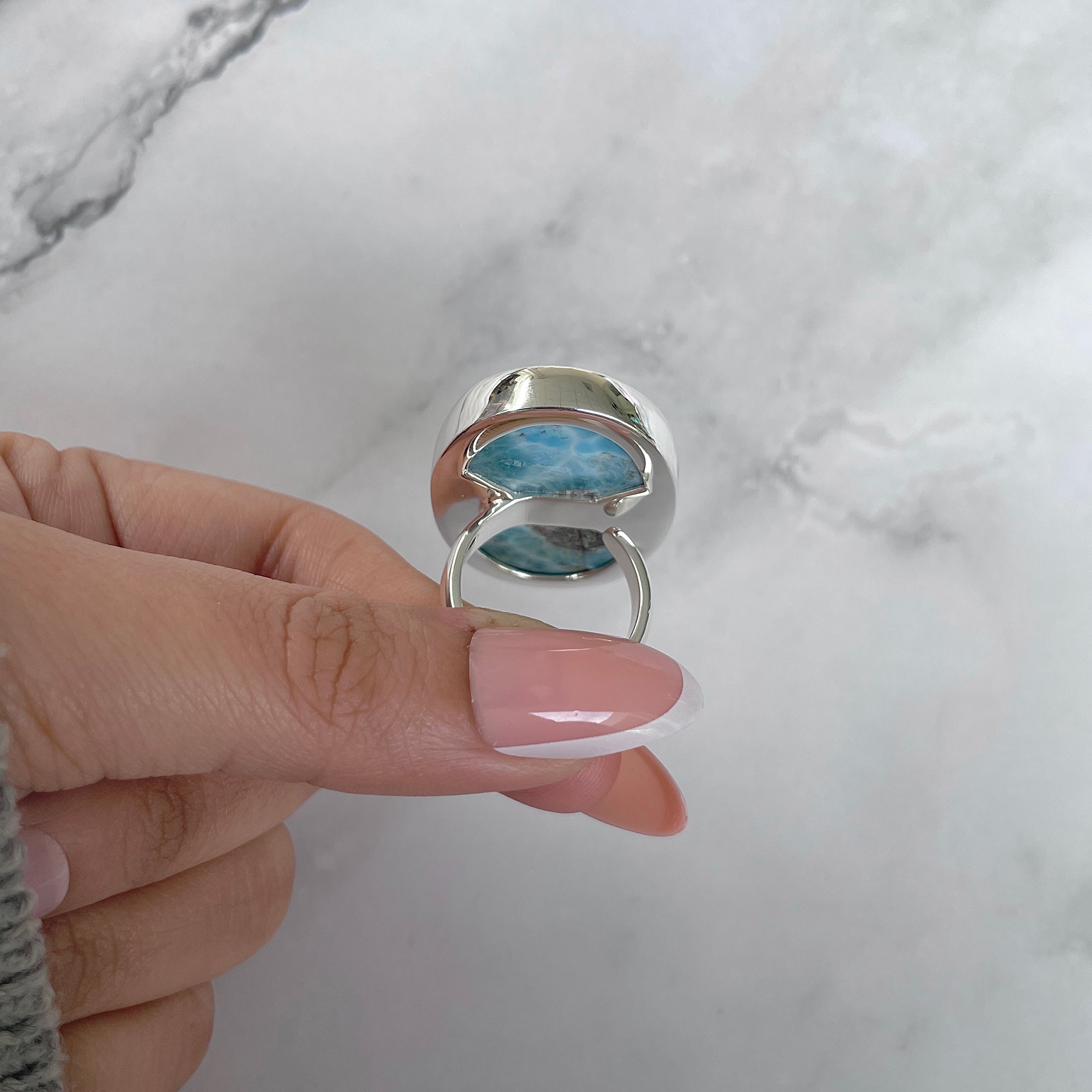 Larimar Adjustable Ring-(LAR-R-1429.)
