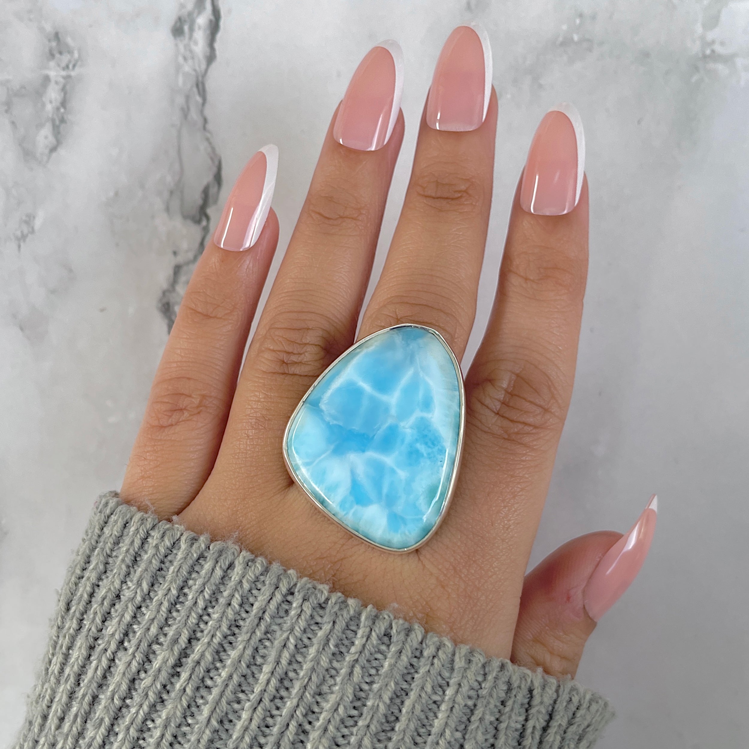 Larimar Adjustable Ring-(LAR-R-1430.)