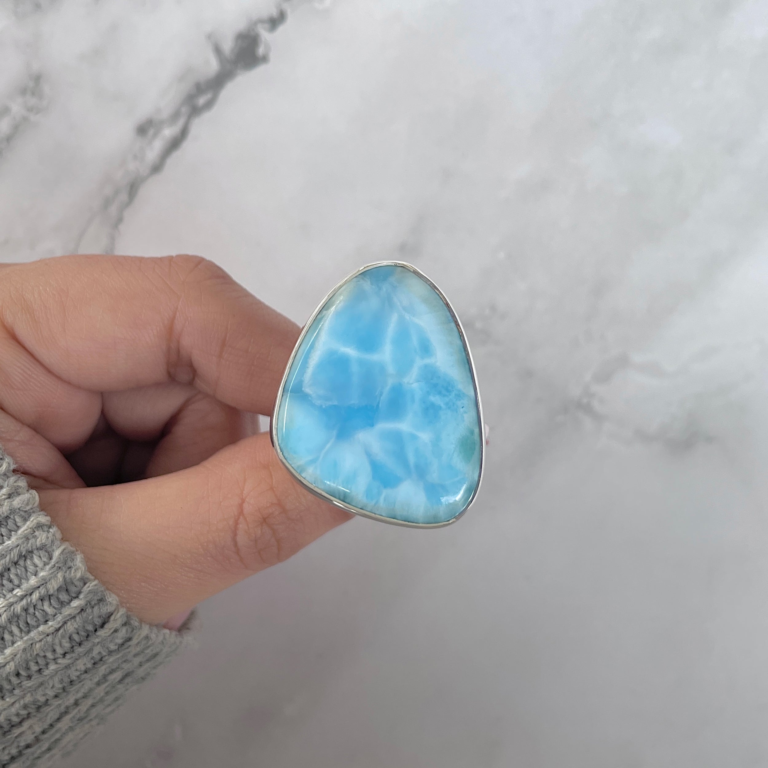 Larimar Adjustable Ring-(LAR-R-1430.)