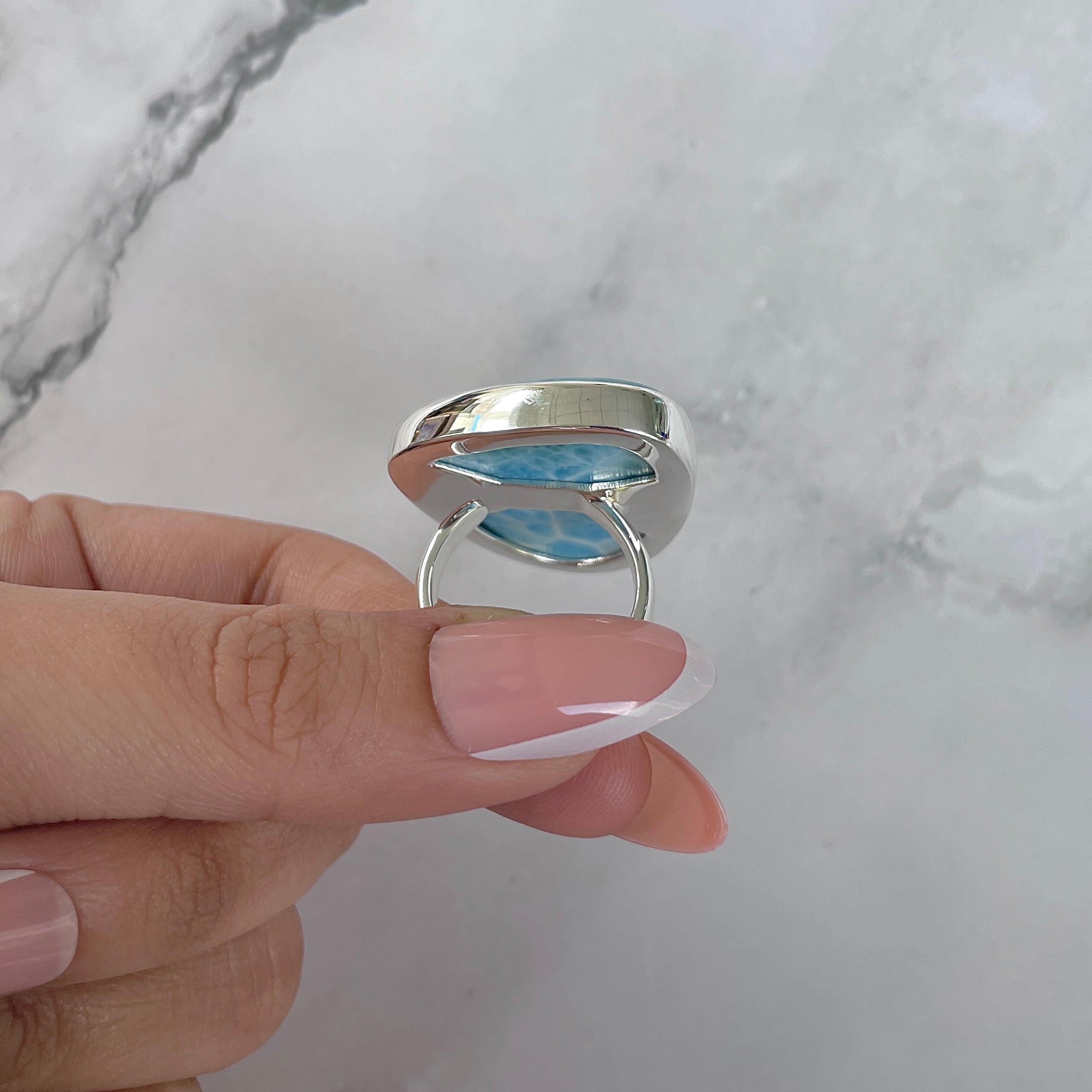Larimar Adjustable Ring-(LAR-R-1430.)
