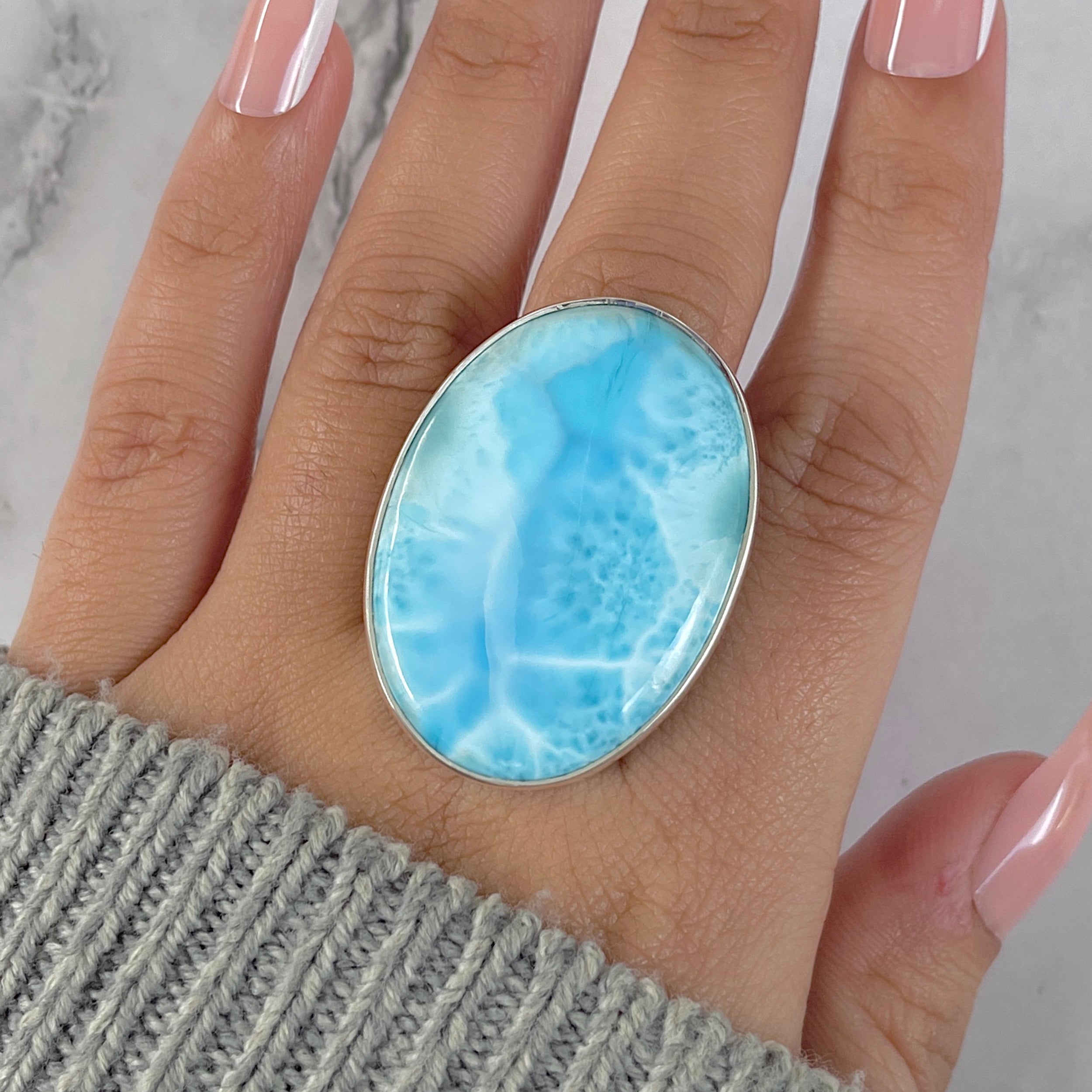 Larimar Adjustable Ring-(LAR-R-1431.)